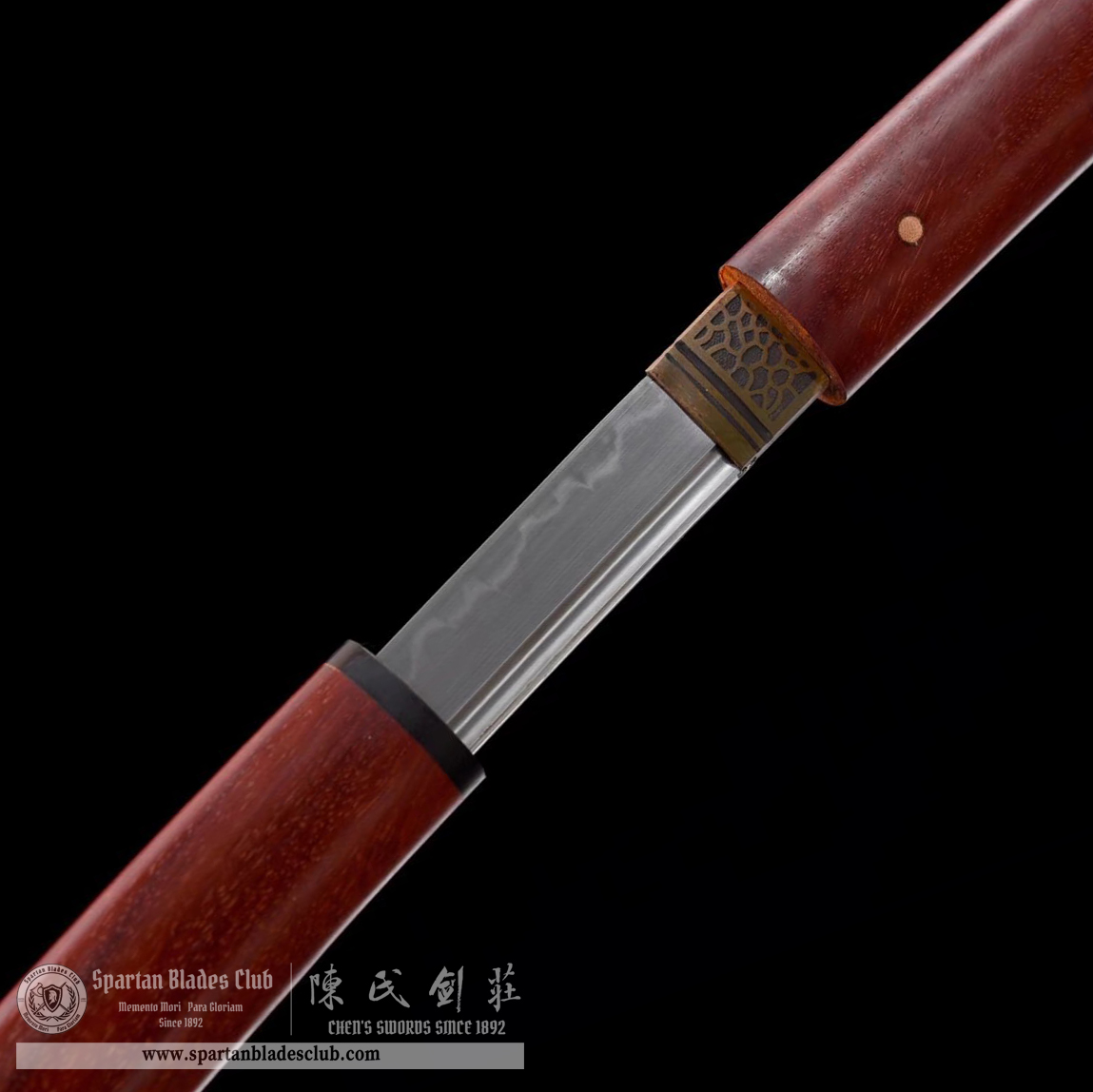 TL32 | Shuki Blade | Shirasaya | Katana | T10 Steel | Clay-tempered | Real Hamon | Red | Redwood | Battle-Ready | Full-tang | Spartan Blades Club | CHEN'S SWORDS 1892 - Spartan Blades Club - 陳氏劍莊1892