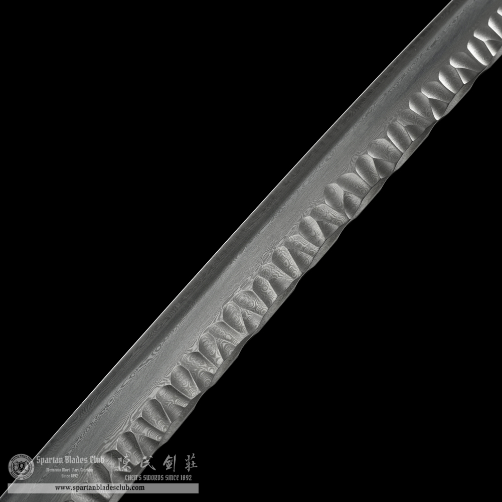 HW18 | Ryuga Jinba Blade | Shirasaya | Katana | Damascus Steel | Rosewood | Battle-Ready | Full-tang | Spartan Blades Club | CHEN'S SWORDS 1892 - Spartan Blades Club - 陳氏劍莊1892