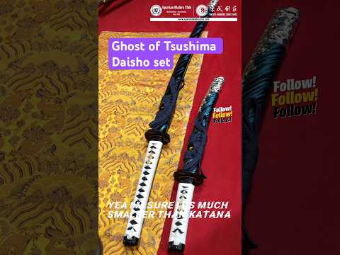 HY29｜Ghost Of Tsushima Swords Set - Advanced Version｜Daisho set｜T10 steel｜Clay-tempered｜Real Hamon｜Blue&silvery｜Battle-Ready｜Full-tang｜Spartan Blades Club｜CHEN'S SWORDS 1892 - Spartan Blades Club - 陳氏劍莊1892