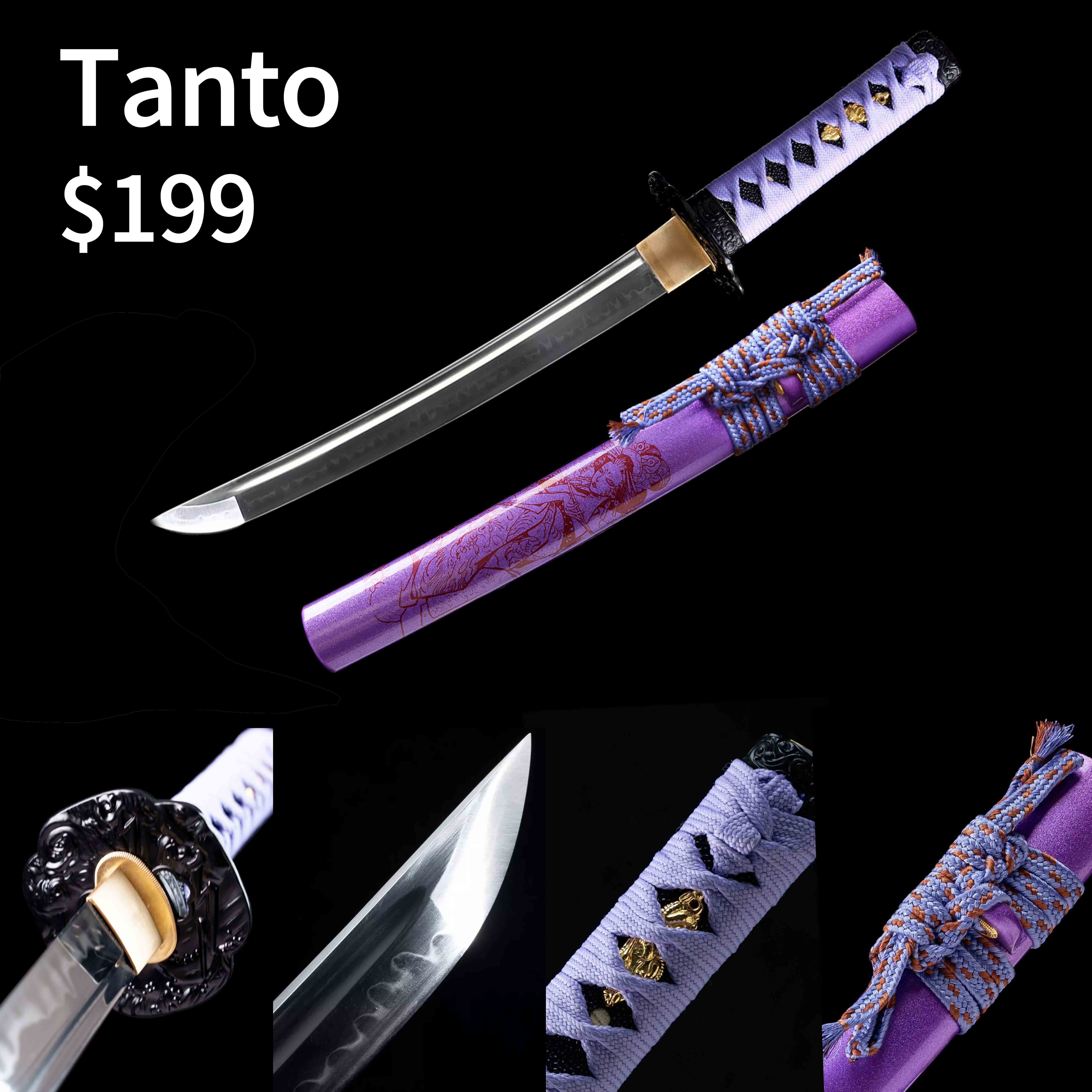 HY18｜🟣Purple Geisha｜Daisho set｜T10 steel｜Clay-tempered｜Real Hamon｜Purple｜Battle-Ready｜Full-tang｜Spartan Blades Club｜CHEN'S SWORDS 1892 - Spartan Blades Club - 陳氏劍莊1892