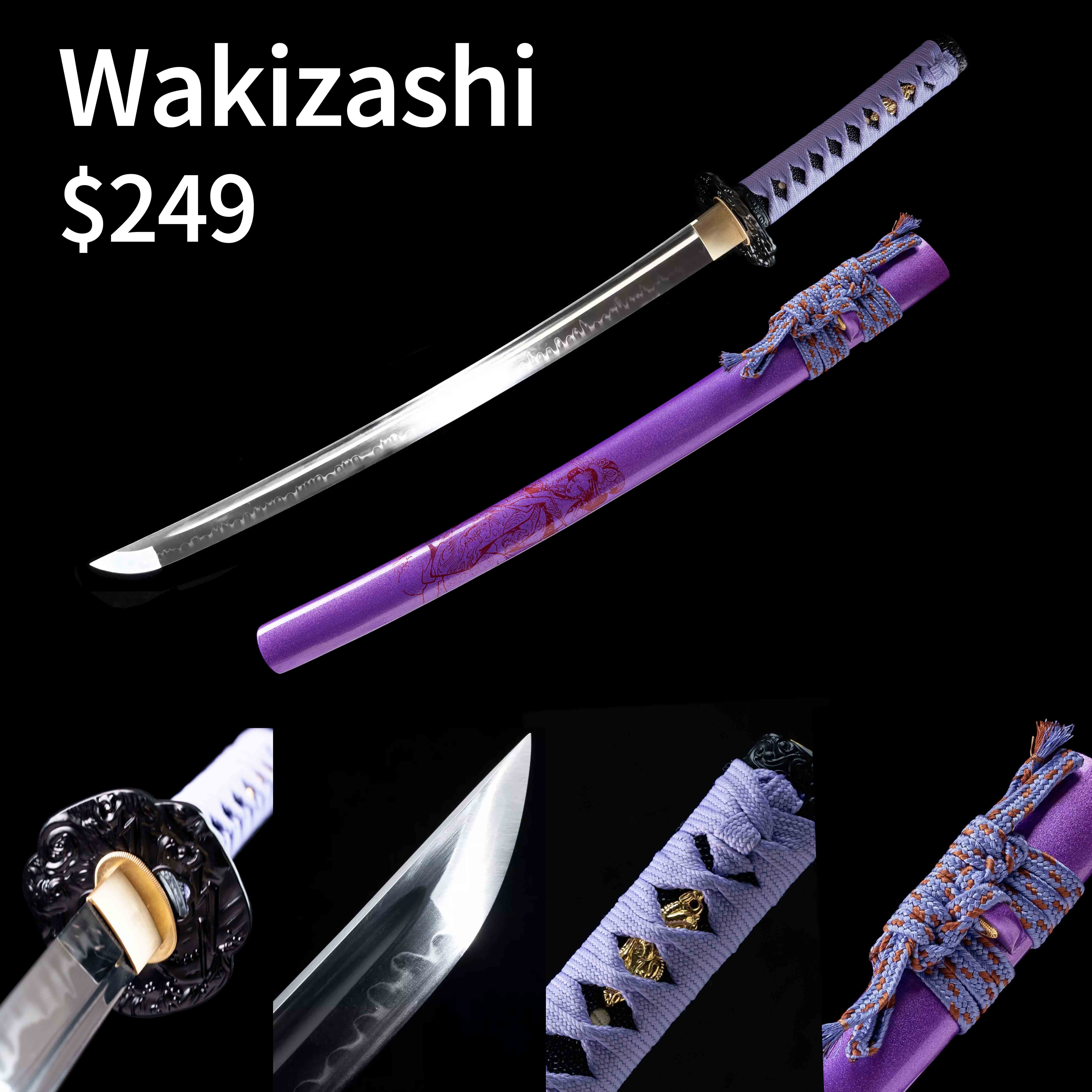 HY18｜🟣Purple Geisha｜Daisho set｜T10 steel｜Clay-tempered｜Real Hamon｜Purple｜Battle-Ready｜Full-tang｜Spartan Blades Club｜CHEN'S SWORDS 1892 - Spartan Blades Club - 陳氏劍莊1892
