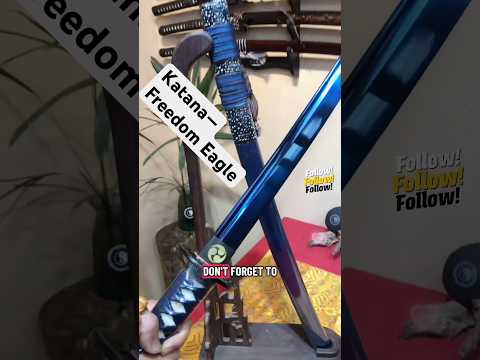 HY11｜🦅Azure Eagle Blade🔵｜Katana｜High carbon steel  Heat-colored blue｜Eagle｜Battle-Ready｜Full-tang｜Spartan Blades Club｜CHEN'S SWORDS 1892 - Spartan Blades Club - 陳氏劍莊1892