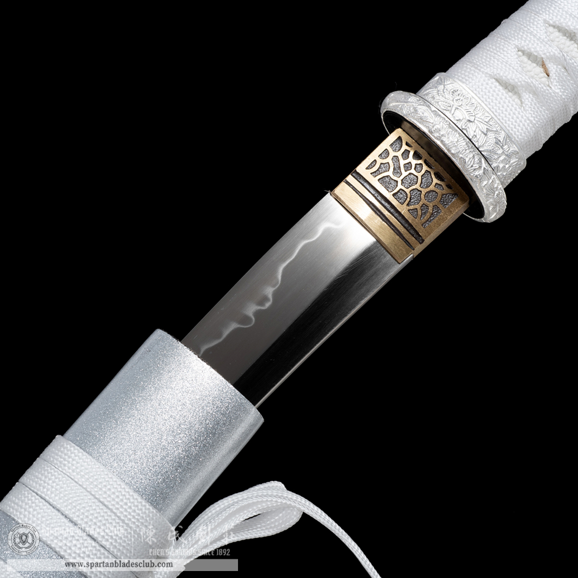 HW20 | Silver Wolf | Tanto | T10 Steel | Clay-tempered | Real Hamon | Silver/white | Battle-Ready | Full-tang | Spartan Blades Club | CHEN'S SWORDS 1892 - Spartan Blades Club - 陳氏劍莊1892