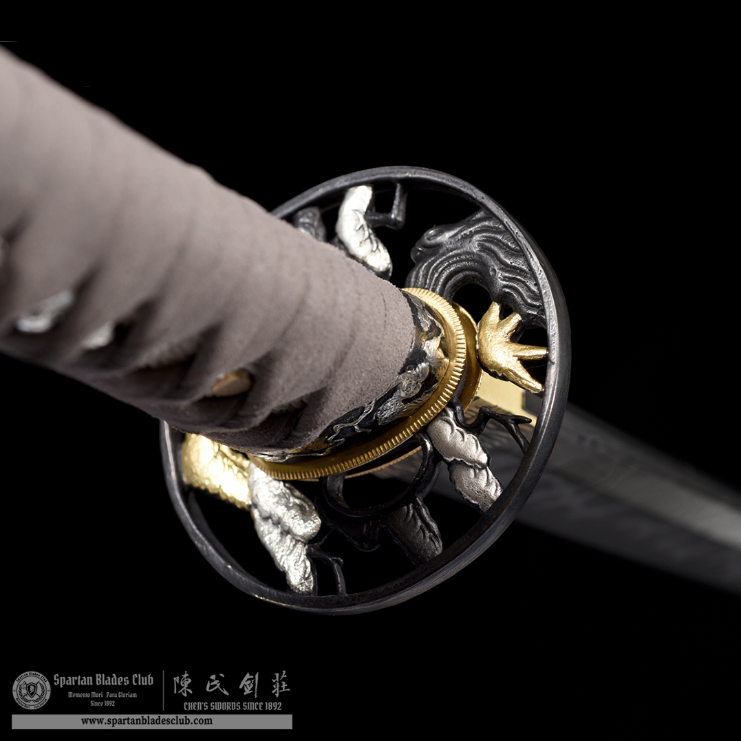 HW22 | XianHe | Tanto | T10 Steel | Clay-tempered | Real Hamon | Hitatsura Hamon | Black | cranes | Battle-Ready | Full-tang | Spartan Blades Club | CHEN'S SWORDS 1892 - Spartan Blades Club - 陳氏劍莊1892