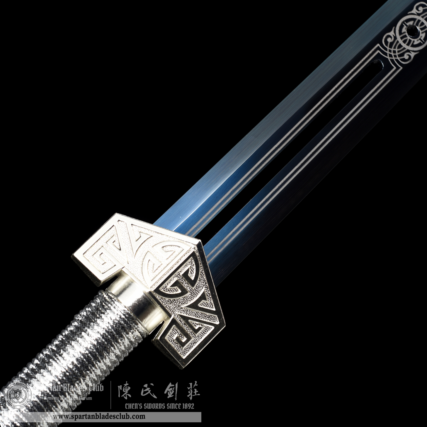 HW31 | BaiYin Zhi Jian | Fancy Sword | High Manganese Steel | Blue&White | Battle-Ready | Full-tang | Spartan Blades Club | CHEN'S SWORDS 1892 - Spartan Blades Club - 陳氏劍莊1892