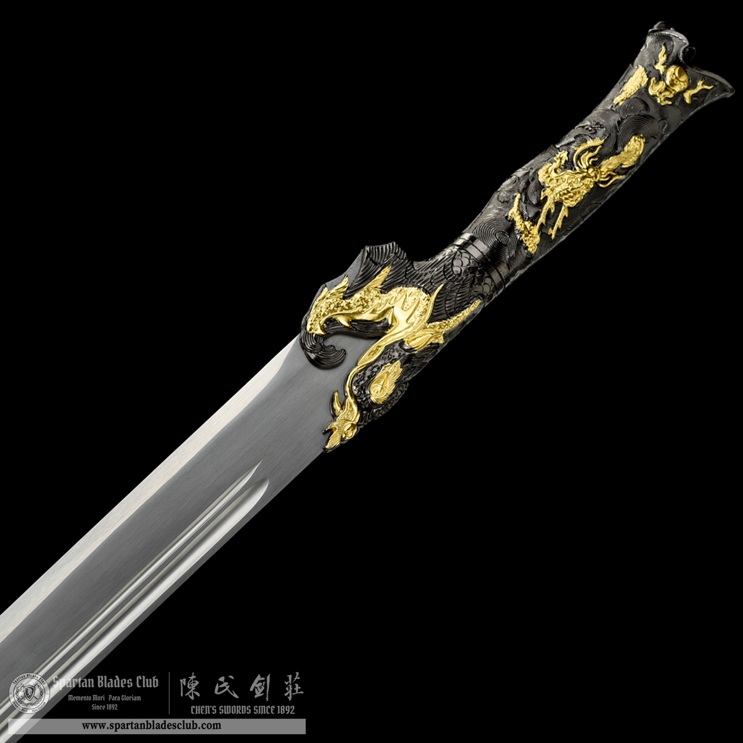 HW30 | ZhenLoong Bao Dao | Fancy Sword | Carbon Steel | Black&Golden | Loong(Chinese dragon) | Battle-Ready | Full-tang | Spartan Blades Club | CHEN'S SWORDS 1892 - Spartan Blades Club - 陳氏劍莊1892