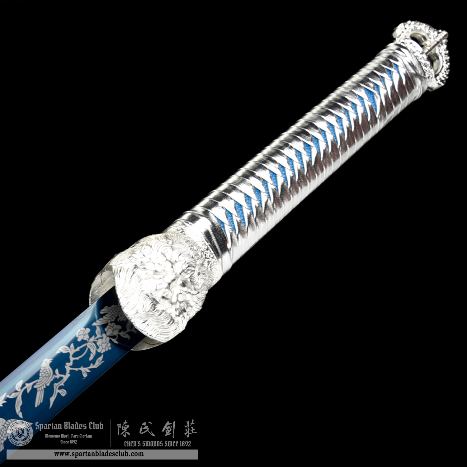 HW34 | BingPo Ren | Jian | Spring Steel | Blue&Silvery | Loong(Chinese dragon) | Battle-Ready | Full-tang | Spartan Blades Club | CHEN'S SWORDS 1892 - Spartan Blades Club - 陳氏劍莊1892