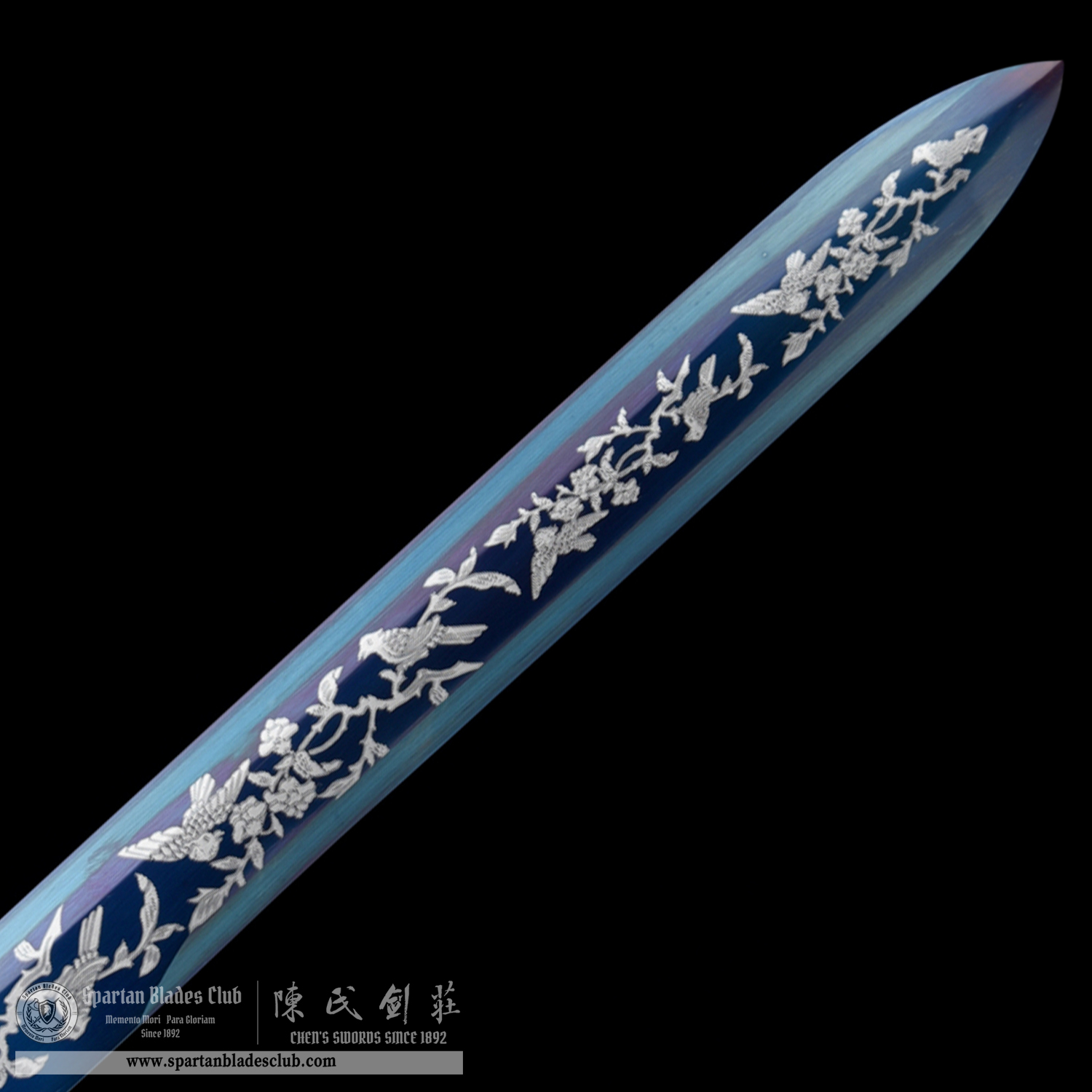 HW34 | BingPo Ren | Jian | Spring Steel | Blue&Silvery | Loong(Chinese dragon) | Battle-Ready | Full-tang | Spartan Blades Club | CHEN'S SWORDS 1892 - Spartan Blades Club - 陳氏劍莊1892