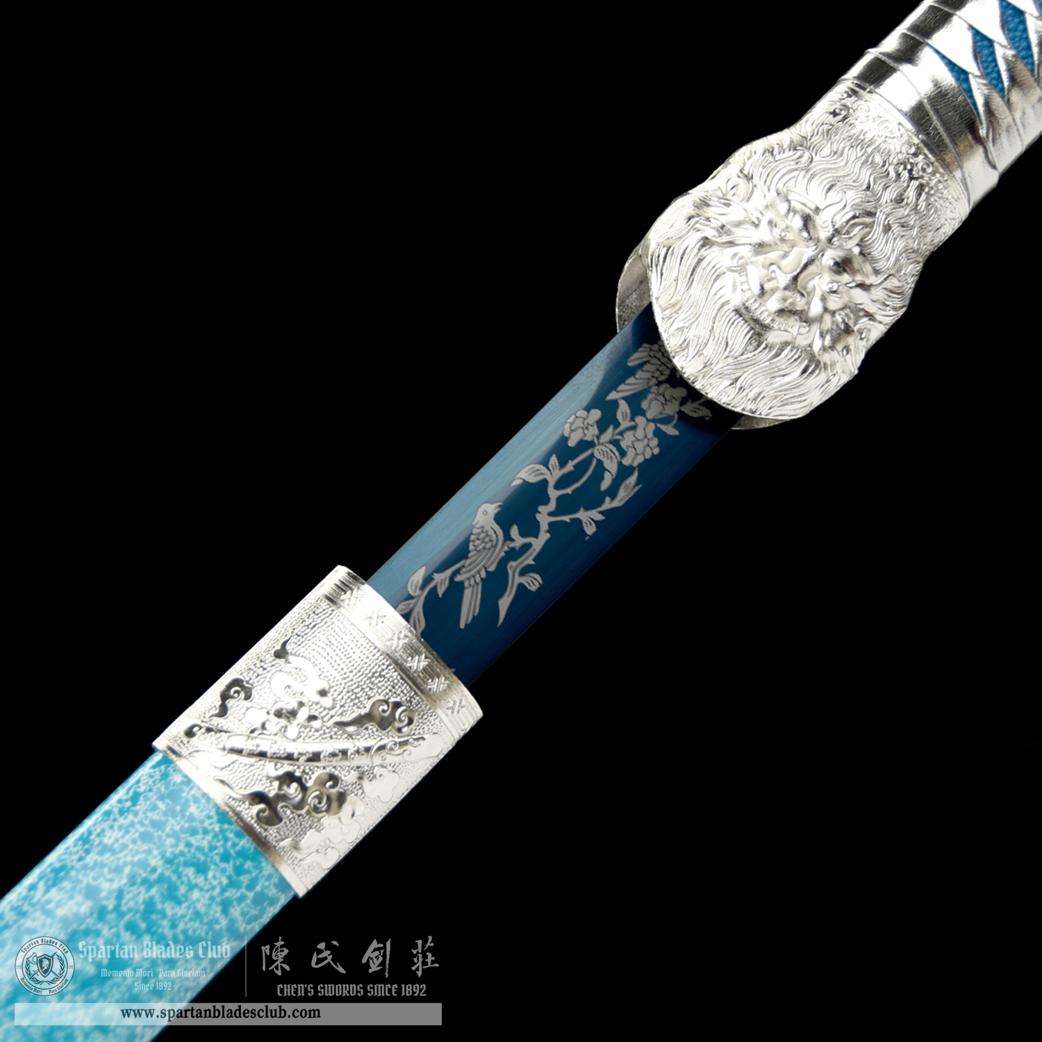 HW34 | BingPo Ren | Jian | Spring Steel | Blue&Silvery | Loong(Chinese dragon) | Battle-Ready | Full-tang | Spartan Blades Club | CHEN'S SWORDS 1892 - Spartan Blades Club - 陳氏劍莊1892