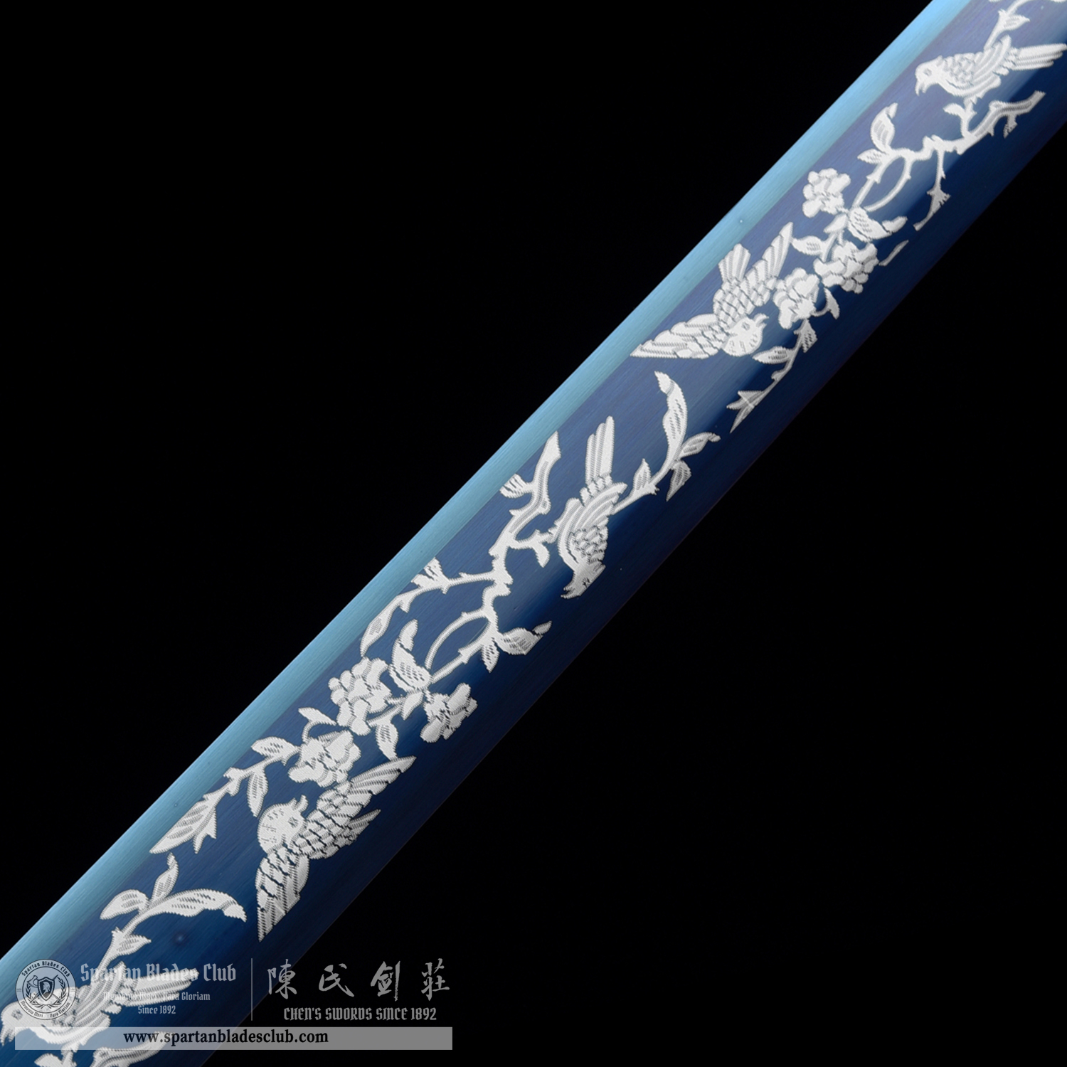 HW34 | BingPo Ren | Jian | Spring Steel | Blue&Silvery | Loong(Chinese dragon) | Battle-Ready | Full-tang | Spartan Blades Club | CHEN'S SWORDS 1892 - Spartan Blades Club - 陳氏劍莊1892