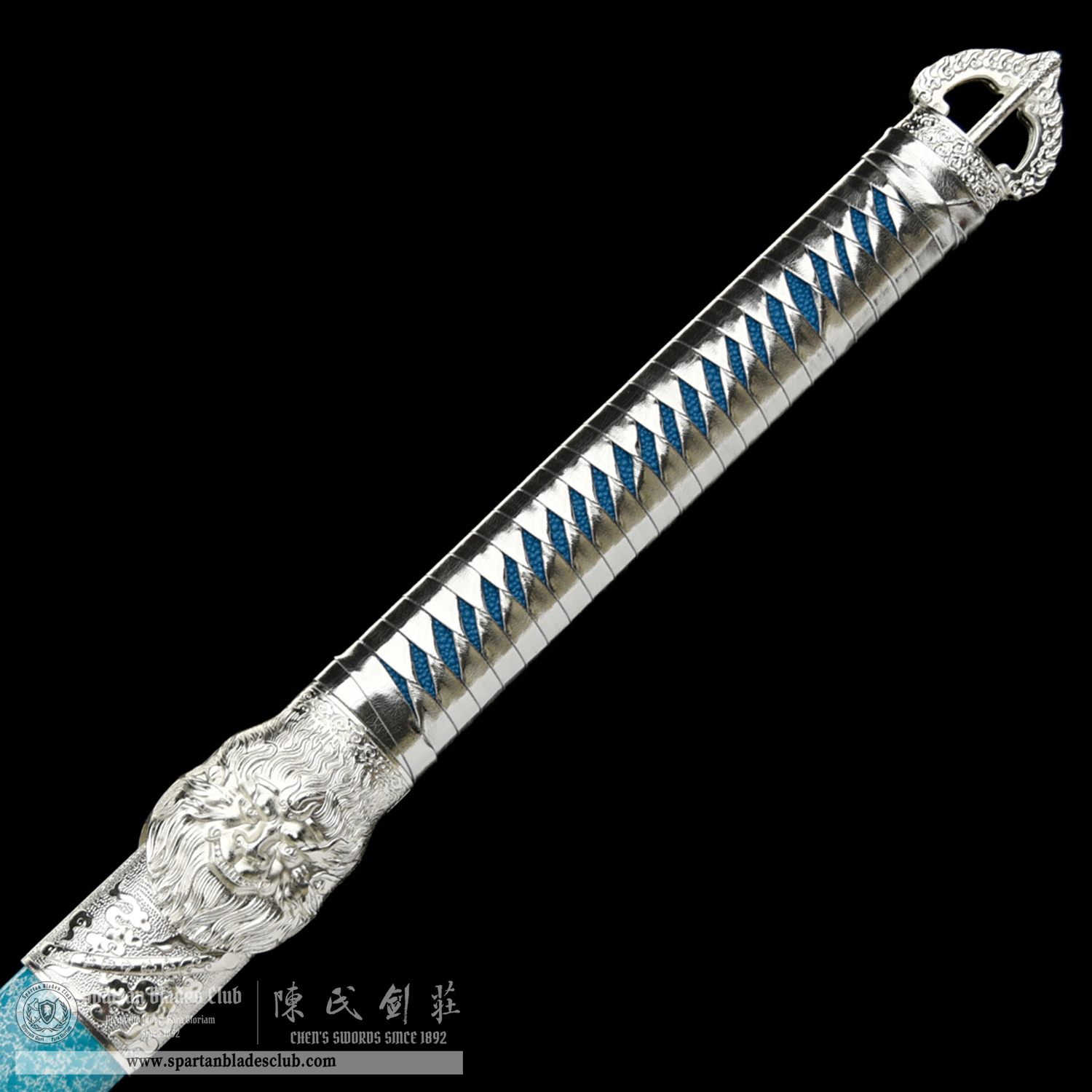 HW34 | BingPo Ren | Jian | Spring Steel | Blue&Silvery | Loong(Chinese dragon) | Battle-Ready | Full-tang | Spartan Blades Club | CHEN'S SWORDS 1892 - Spartan Blades Club - 陳氏劍莊1892