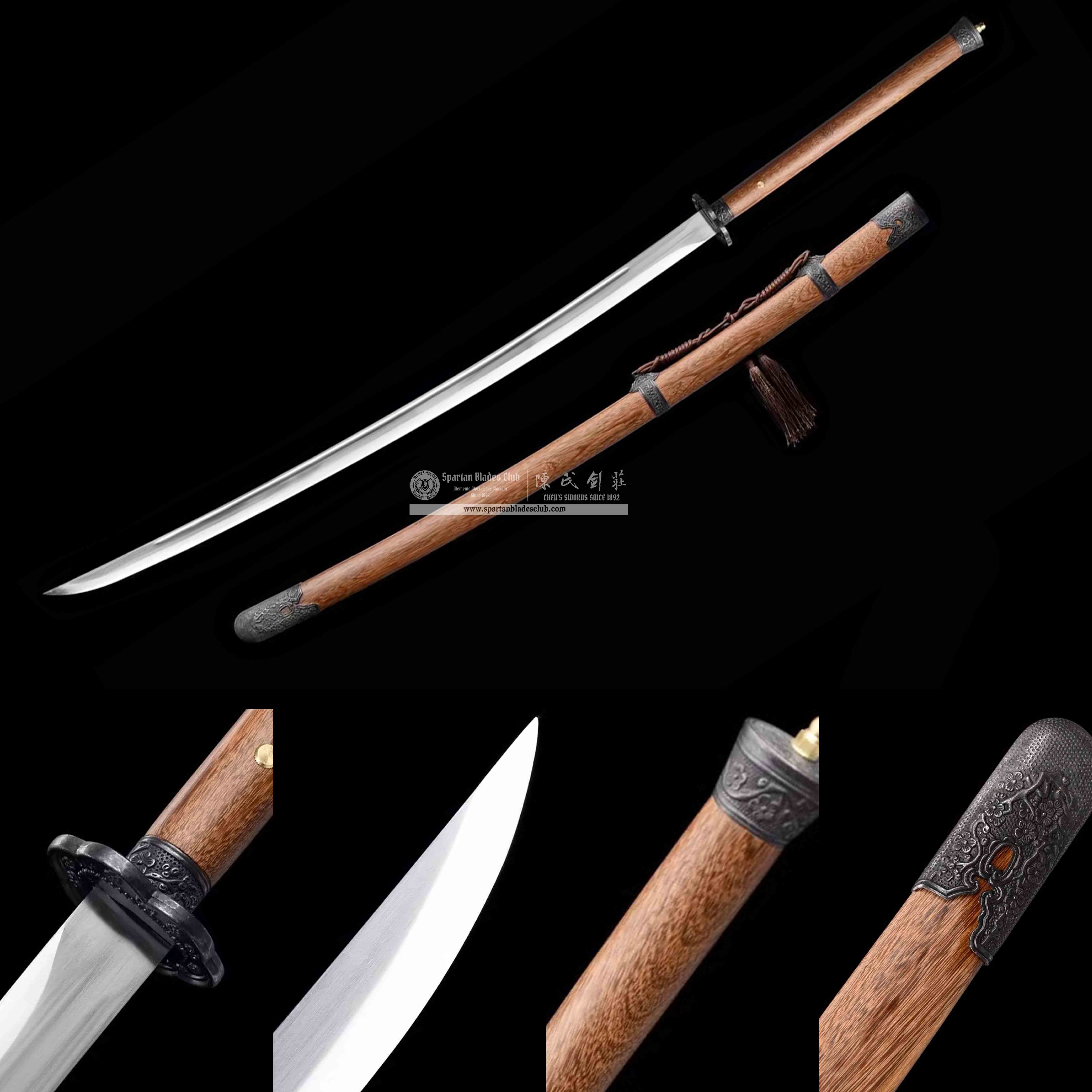 TL38 | MoMei Blade | Chinese Miao Dao | High Manganese Steel | Plum blossom | brown | Battle-Ready | Full-tang | Spartan Blades Club | CHEN'S SWORDS 1892 - Spartan Blades Club - 陳氏劍莊1892
