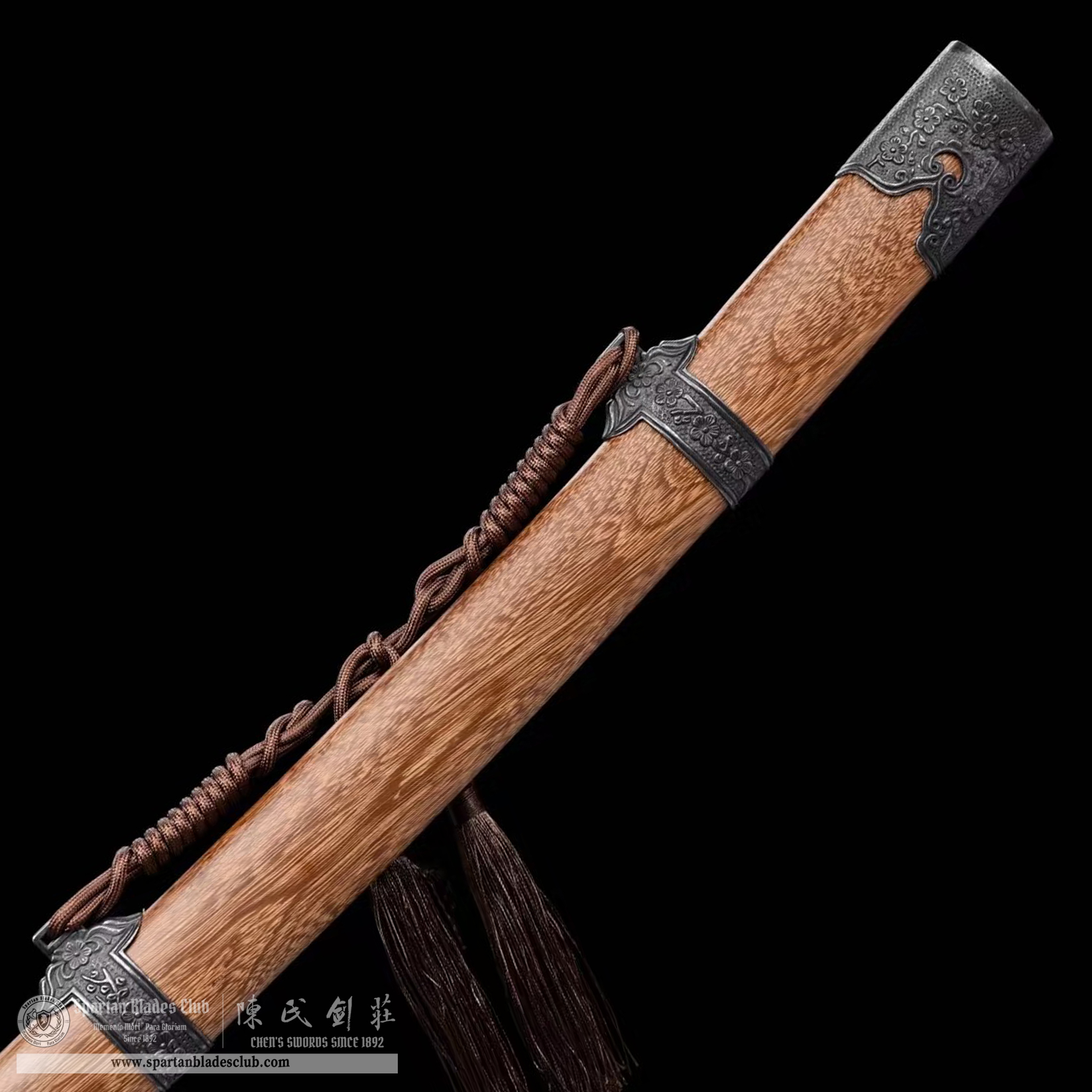 TL38 | MoMei Blade | Chinese Miao Dao | 9260 Spring steel | flower | brown | Battle-Ready | Full-tang | Spartan Blades Club | CHEN'S SWORDS 1892 - Spartan Blades Club - 陳氏劍莊1892