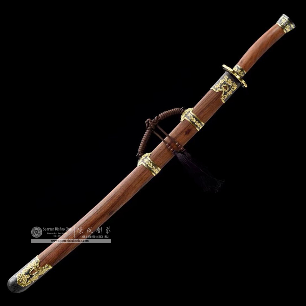 TL40 | JinMei Blade | Dao | Damascus Steel | Flower | Brown | Battle-Ready | Full-tang | Spartan Blades Club | CHEN'S SWORDS 1892 - Spartan Blades Club - 陳氏劍莊1892