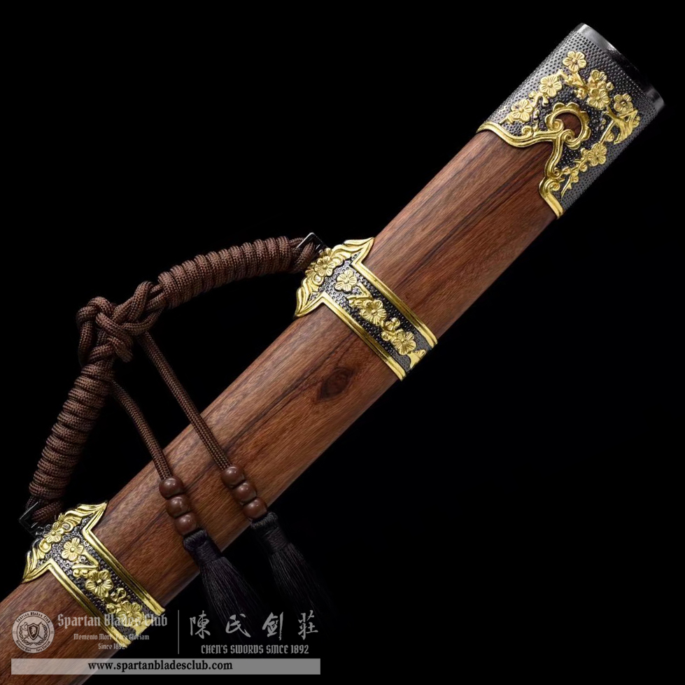 TL40 | JinMei Blade | Dao | Damascus Steel | Flower | Brown | Battle-Ready | Full-tang | Spartan Blades Club | CHEN'S SWORDS 1892 - Spartan Blades Club - 陳氏劍莊1892