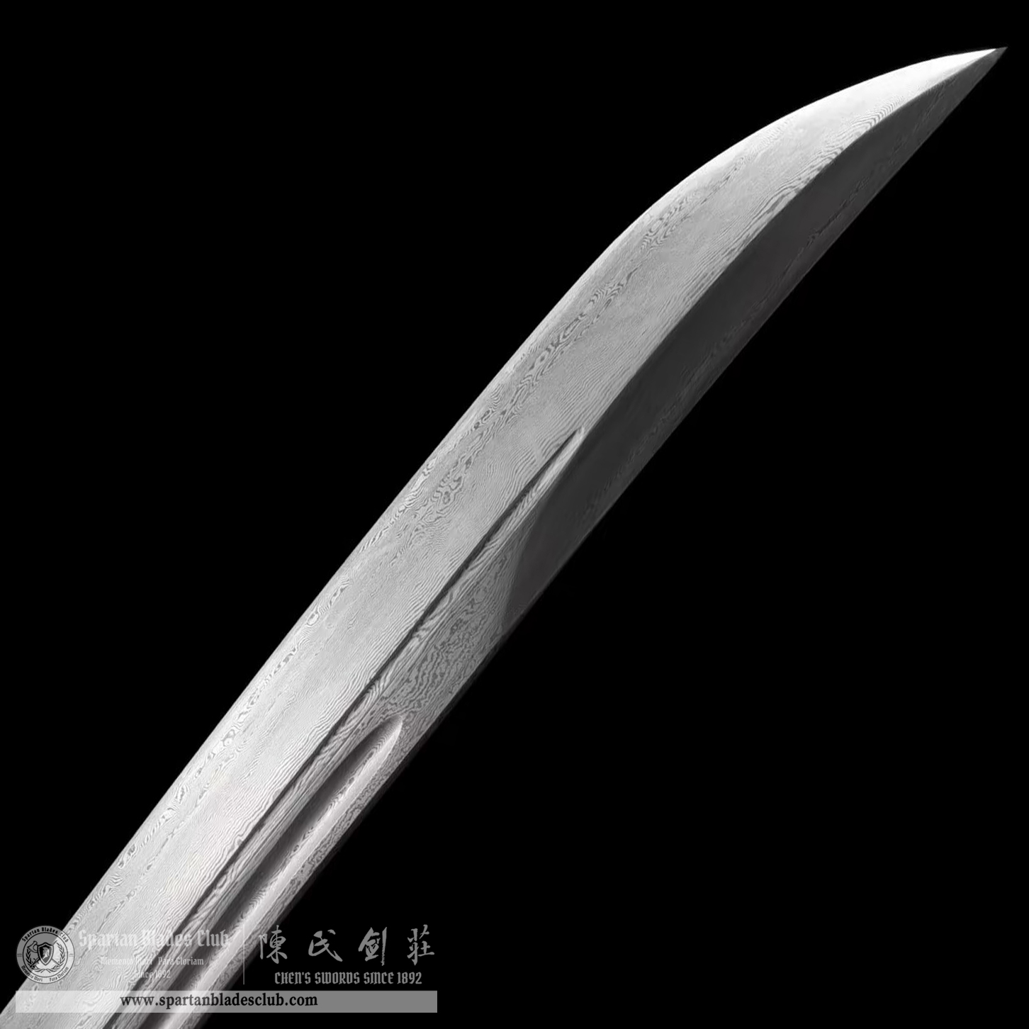 TL39 | LoongPan Dao | Damascus Steel | Loong(Chinese Dragon) | Brown | Battle-Ready | Full-tang | Spartan Blades Club | CHEN'S SWORDS 1892 - Spartan Blades Club - 陳氏劍莊1892