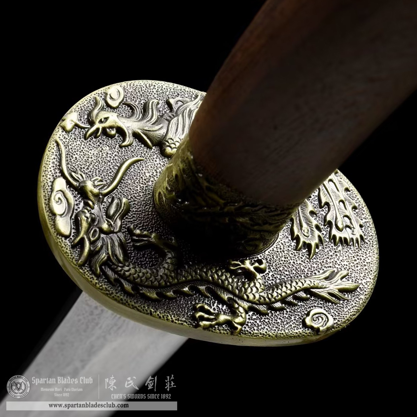 TL39 | LoongPan Dao | Dao | Damascus Steel | Loong(Chinese Dragon) | Brown | Battle-Ready | Full-tang | Spartan Blades Club | CHEN'S SWORDS 1892 - Spartan Blades Club - 陳氏劍莊1892
