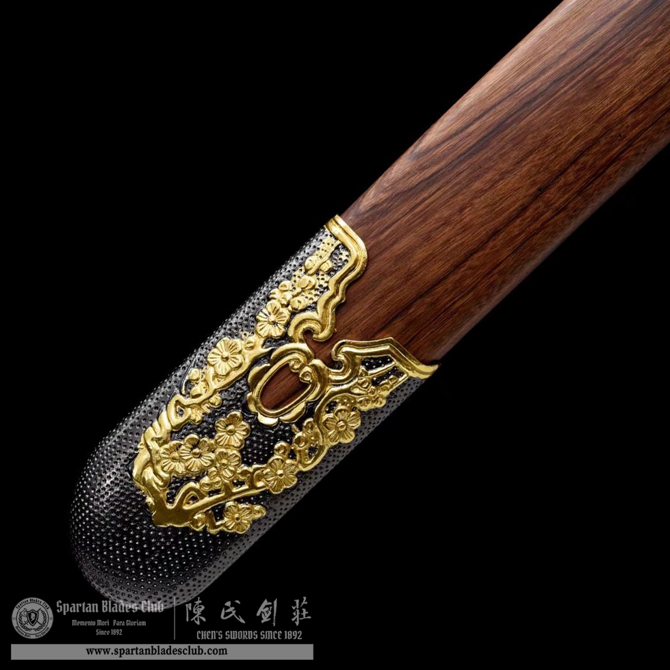 TL40 | JinMei Blade | Dao | Damascus Steel | Flower | Brown | Battle-Ready | Full-tang | Spartan Blades Club | CHEN'S SWORDS 1892 - Spartan Blades Club - 陳氏劍莊1892