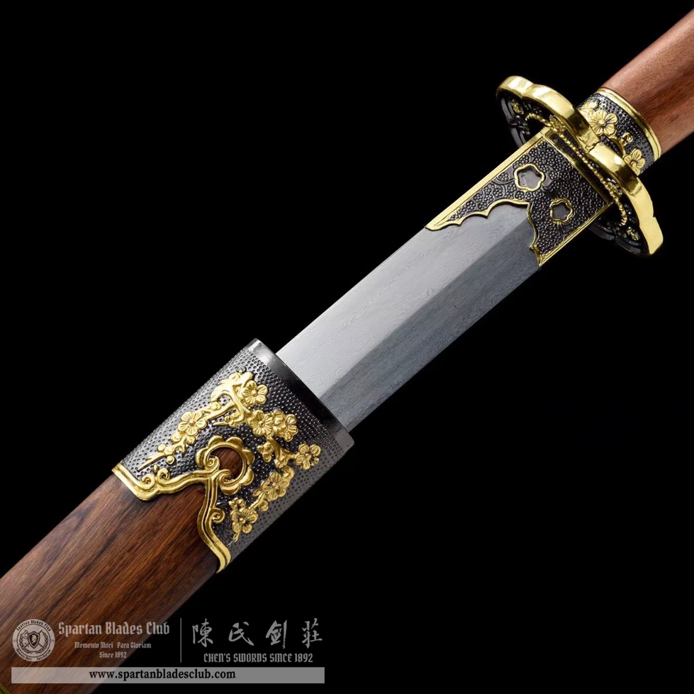 TL40 | JinMei Blade | Dao | Damascus Steel | Flower | Brown | Battle-Ready | Full-tang | Spartan Blades Club | CHEN'S SWORDS 1892 - Spartan Blades Club - 陳氏劍莊1892