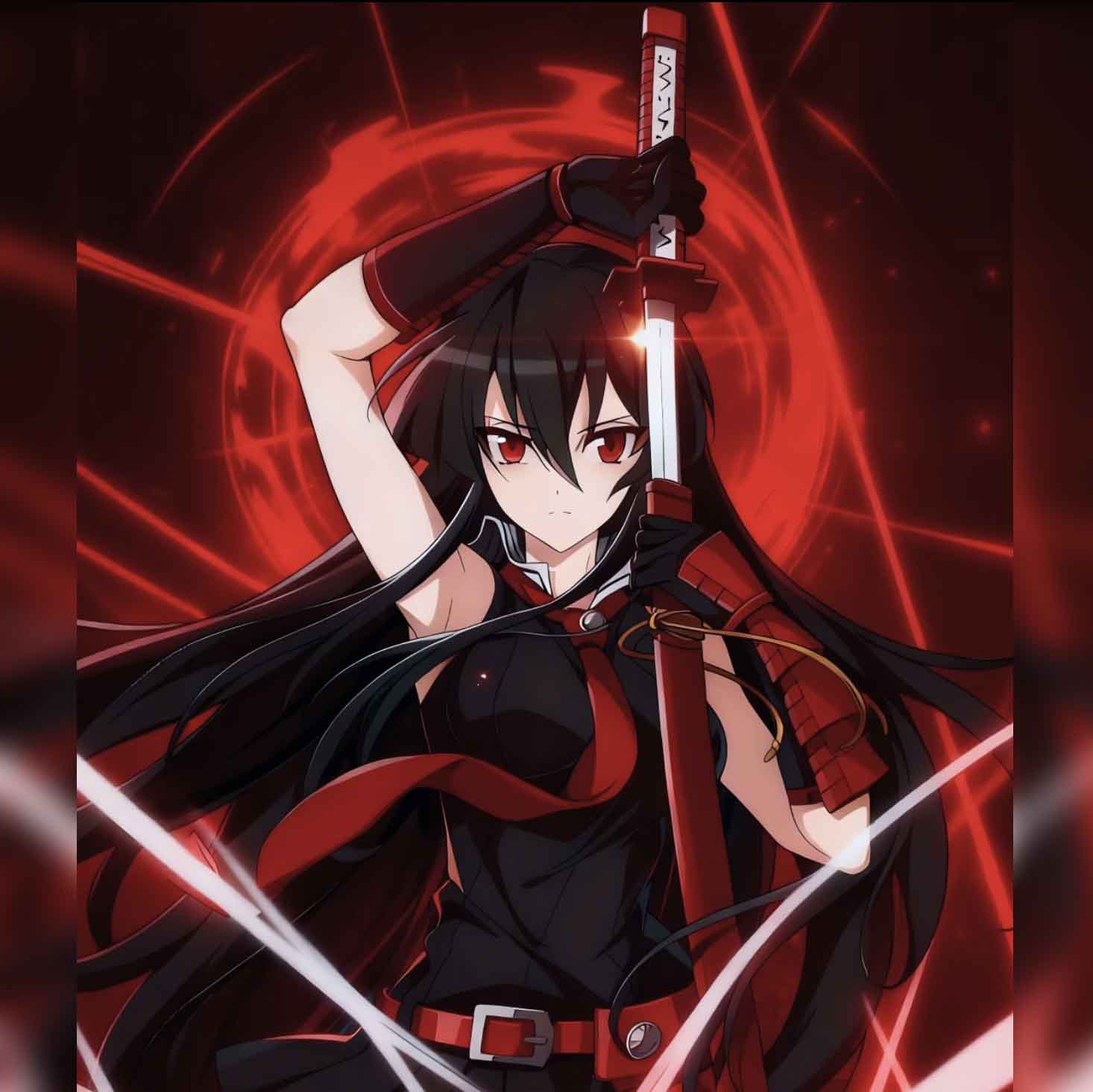 HY88 | アカメが斬る! | Murasame | Katana | 1045 Carbon steel | Red&Black | Aku |  Battle-Ready  | Full-tang | Spartan Blades Club | CHEN'S SWORDS 1892 - Spartan Blades Club - 陳氏劍莊1892