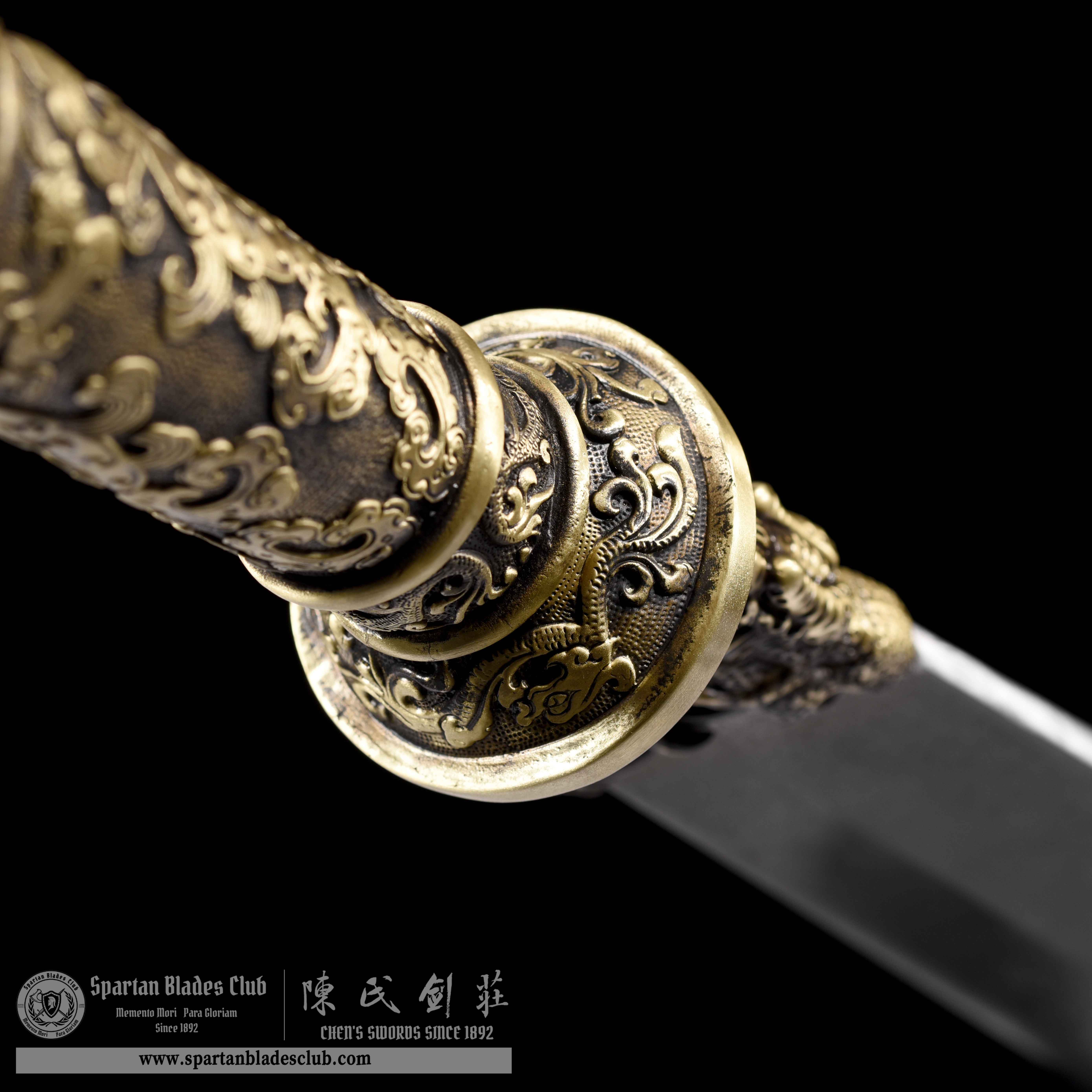 JYG01 | Qingloong Yanyue Dao | Guan Gong | Damascus Steel | Black&Golden | Battle-Ready | Full-tang | Spartan Blades Club | CHEN'S SWORDS 1892 - Spartan Blades Club - 陳氏劍莊1892