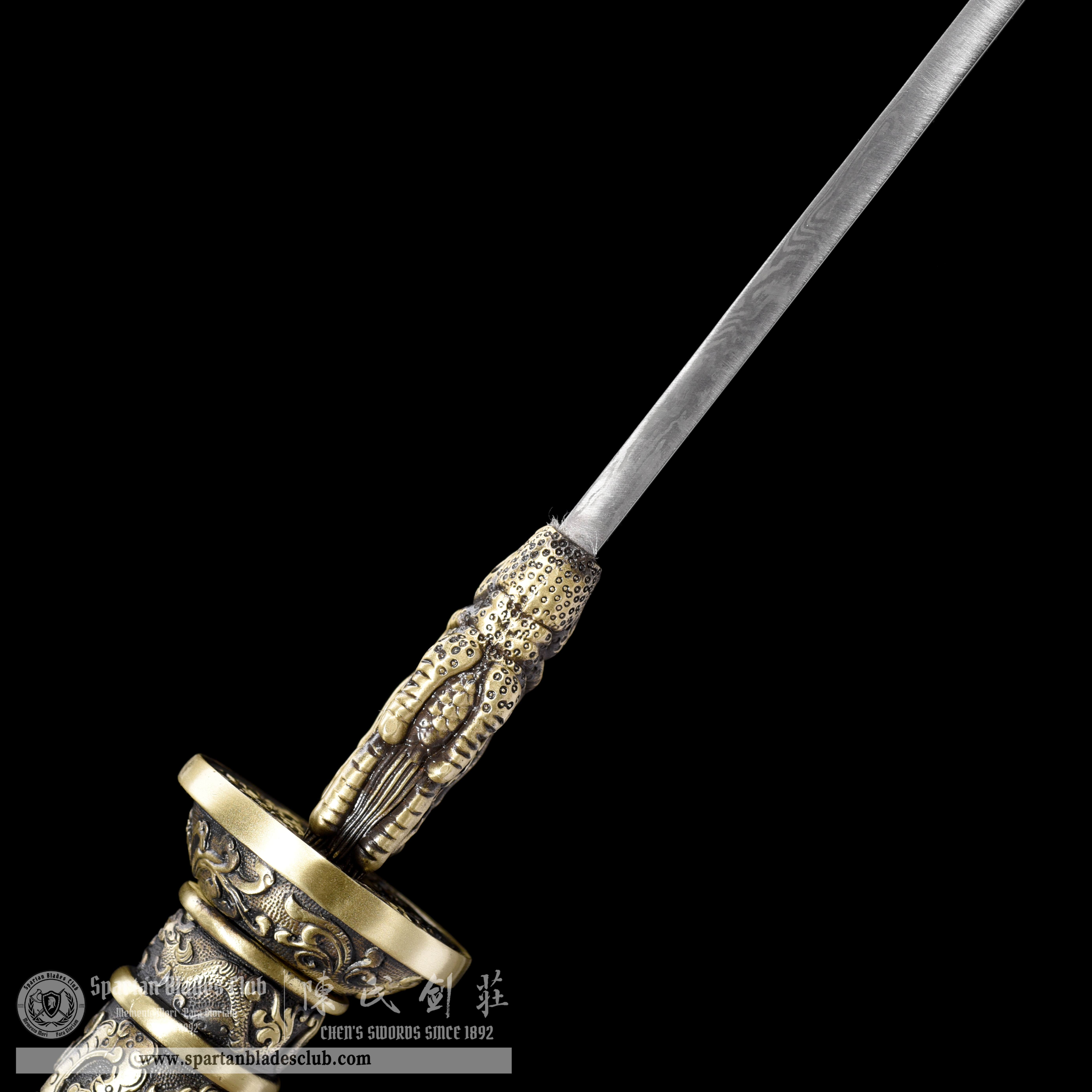 JYG01 | Qingloong Yanyue Dao | Guan Gong | Damascus Steel | Black&Golden | Battle-Ready | Full-tang | Spartan Blades Club | CHEN'S SWORDS 1892 - Spartan Blades Club - 陳氏劍莊1892