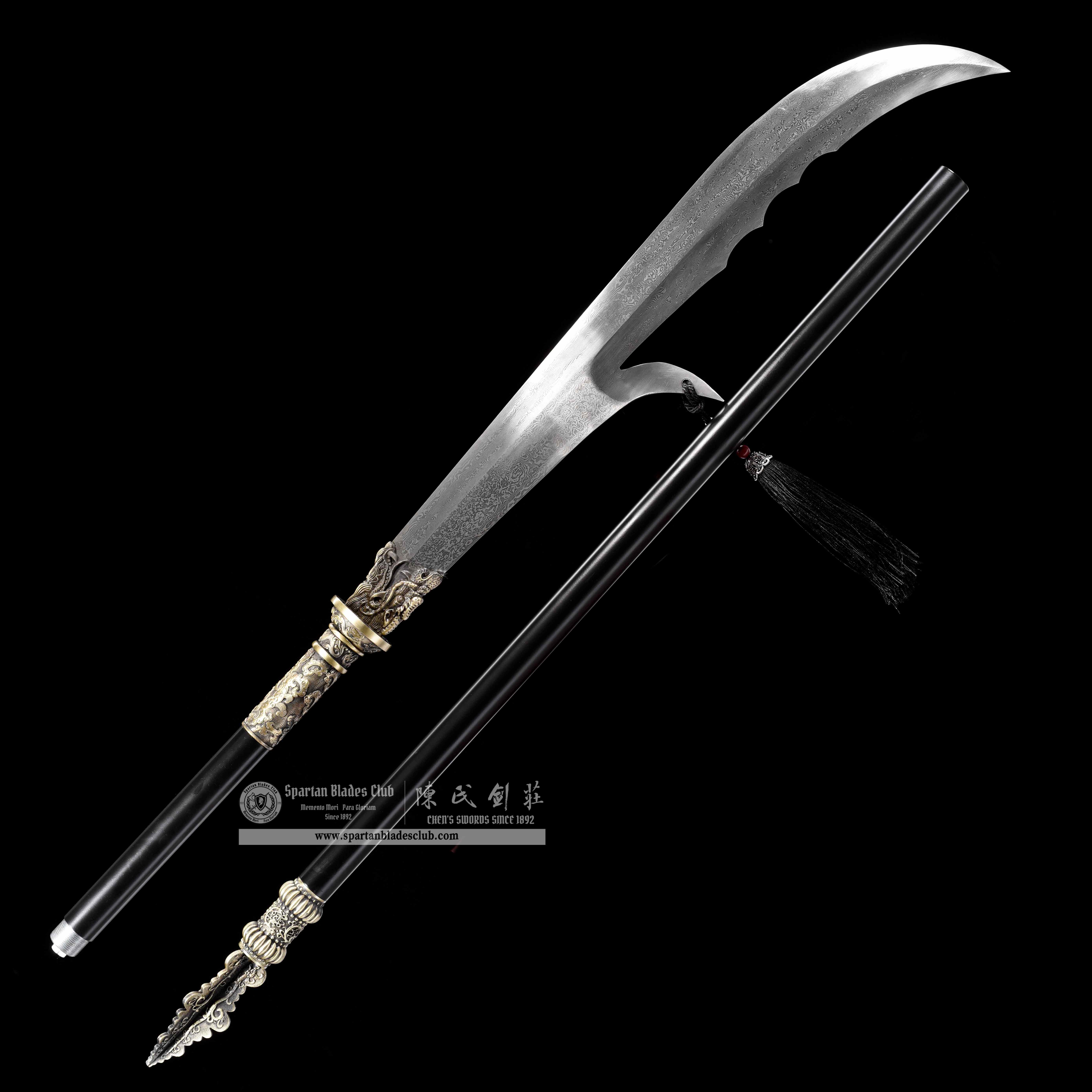 JYG01 | Qingloong Yanyue Dao | Guan Gong | Damascus Steel | Black&Golden | Battle-Ready | Full-tang | Spartan Blades Club | CHEN'S SWORDS 1892 - Spartan Blades Club - 陳氏劍莊1892