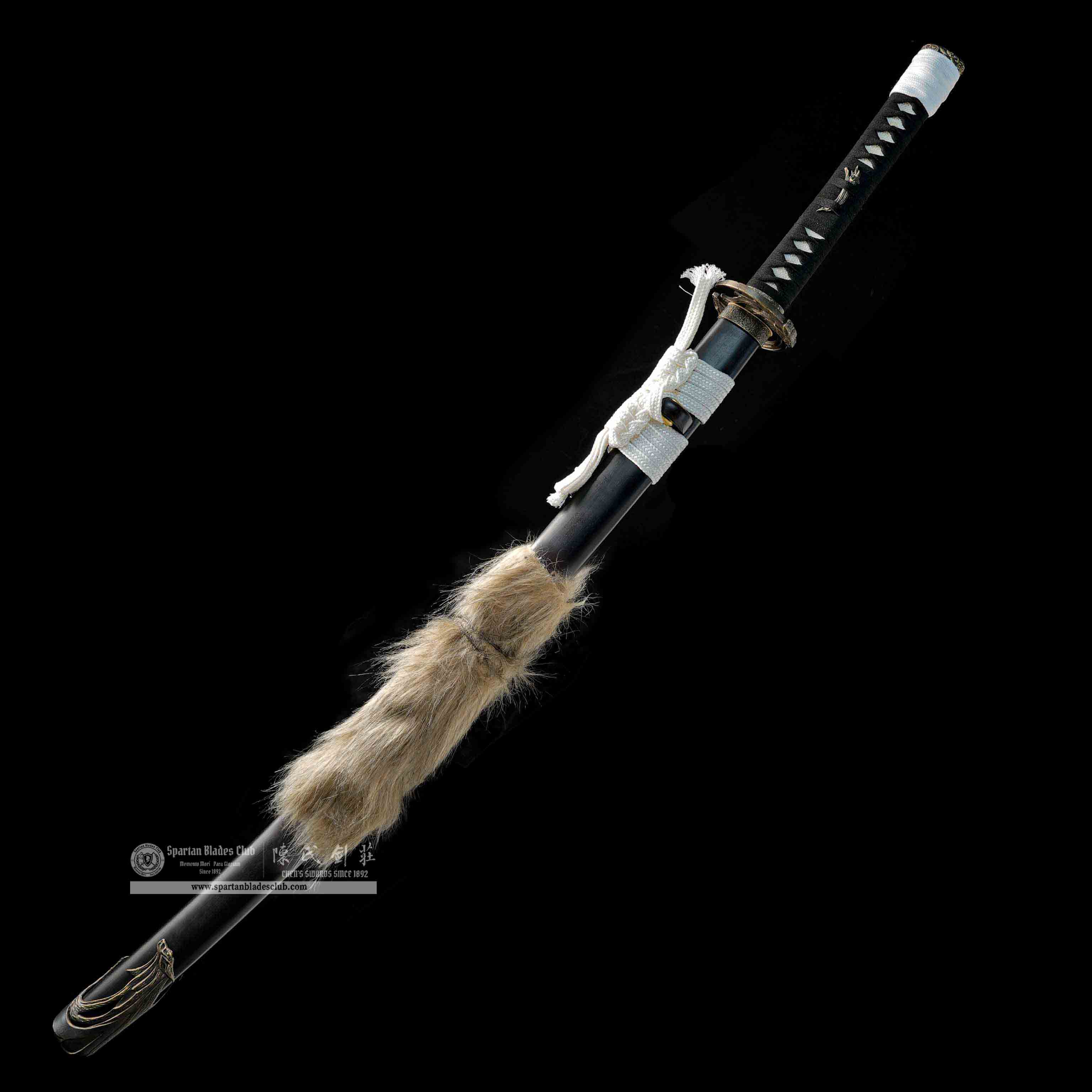 HY132 | Atsu's Wolf Blade - Ghost of Yotei | Damascus Steel/T10 Steel | Clay-tempered | Real Hamon | Battle Ready | Full Tang | Spartan Blades Club CHEN'S SWORDS 1892 - Spartan Blades Club - 陳氏劍莊1892