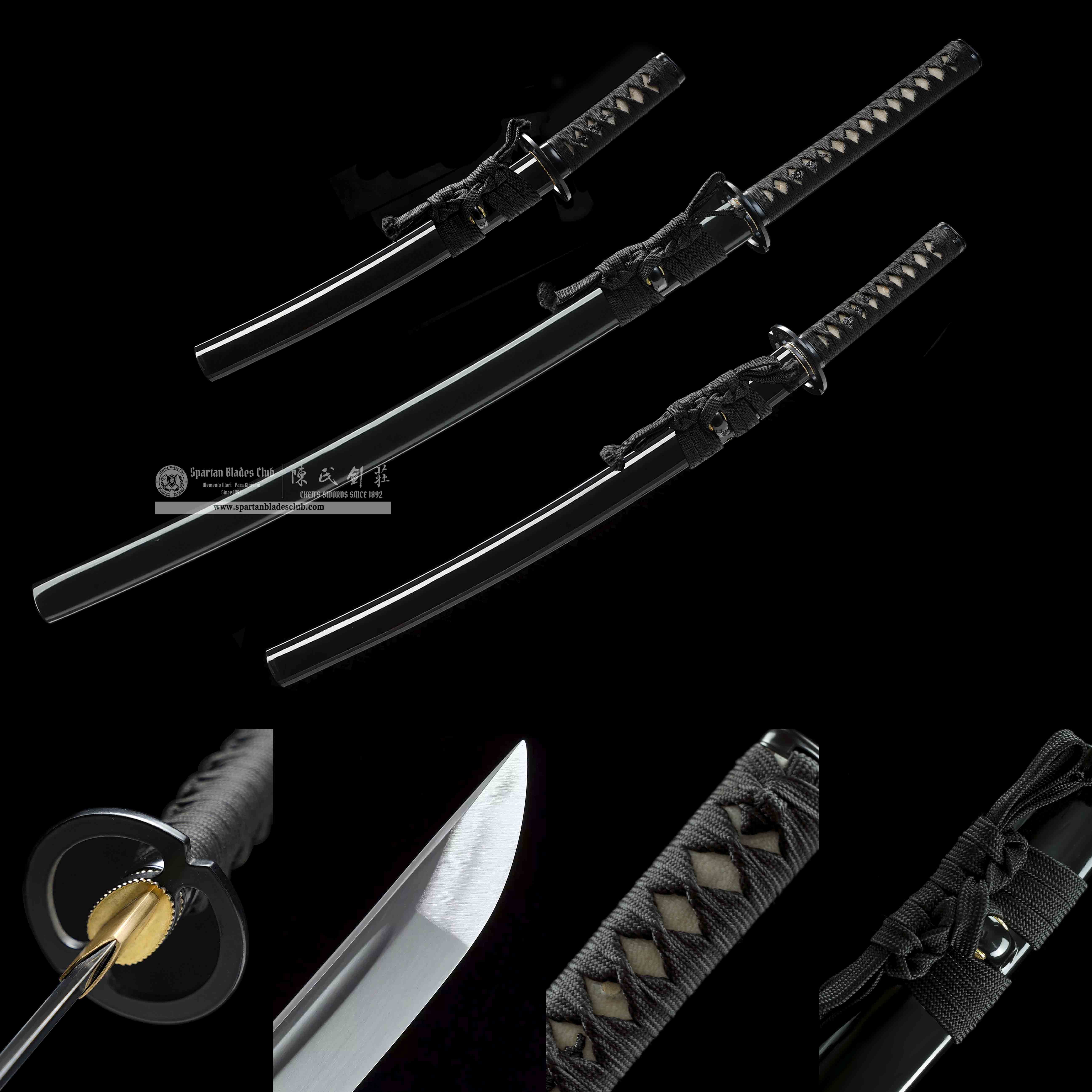 [New]*TK60* Miyamoto Musashi Daisho set - Katana Wakizahi Tanto 3 in 1 - T10 steel - Bo-hi - Full Tang - Battle ready - SBC - Spartan Blades Club - 陳氏劍莊1892