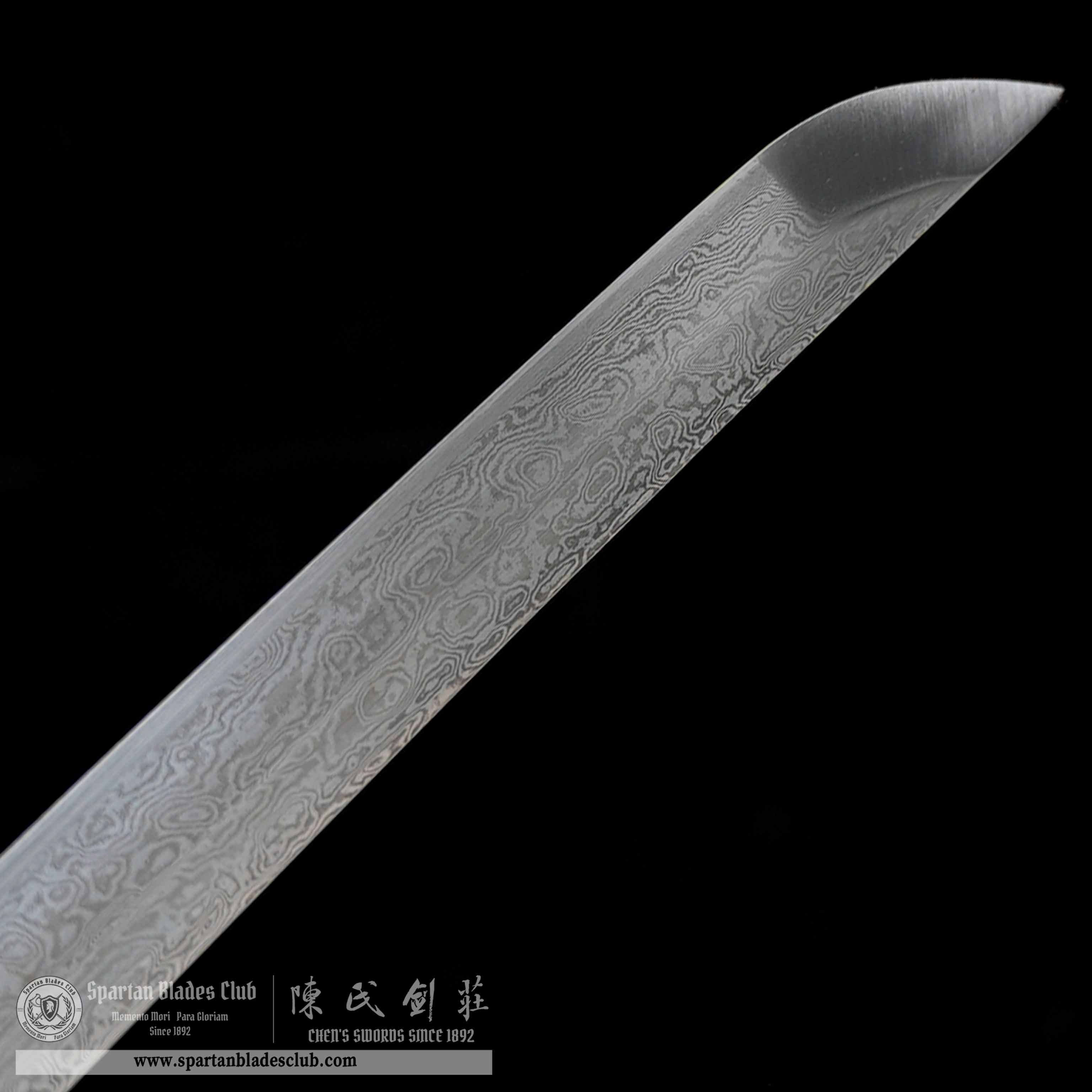 HY138 | Gen'ei Samurai | Katana | Damascus steel | Black | Battle-Ready | Full-tang | Spartan Blades Club | CHEN'S SWORDS 1892 - Spartan Blades Club - 陳氏劍莊1892