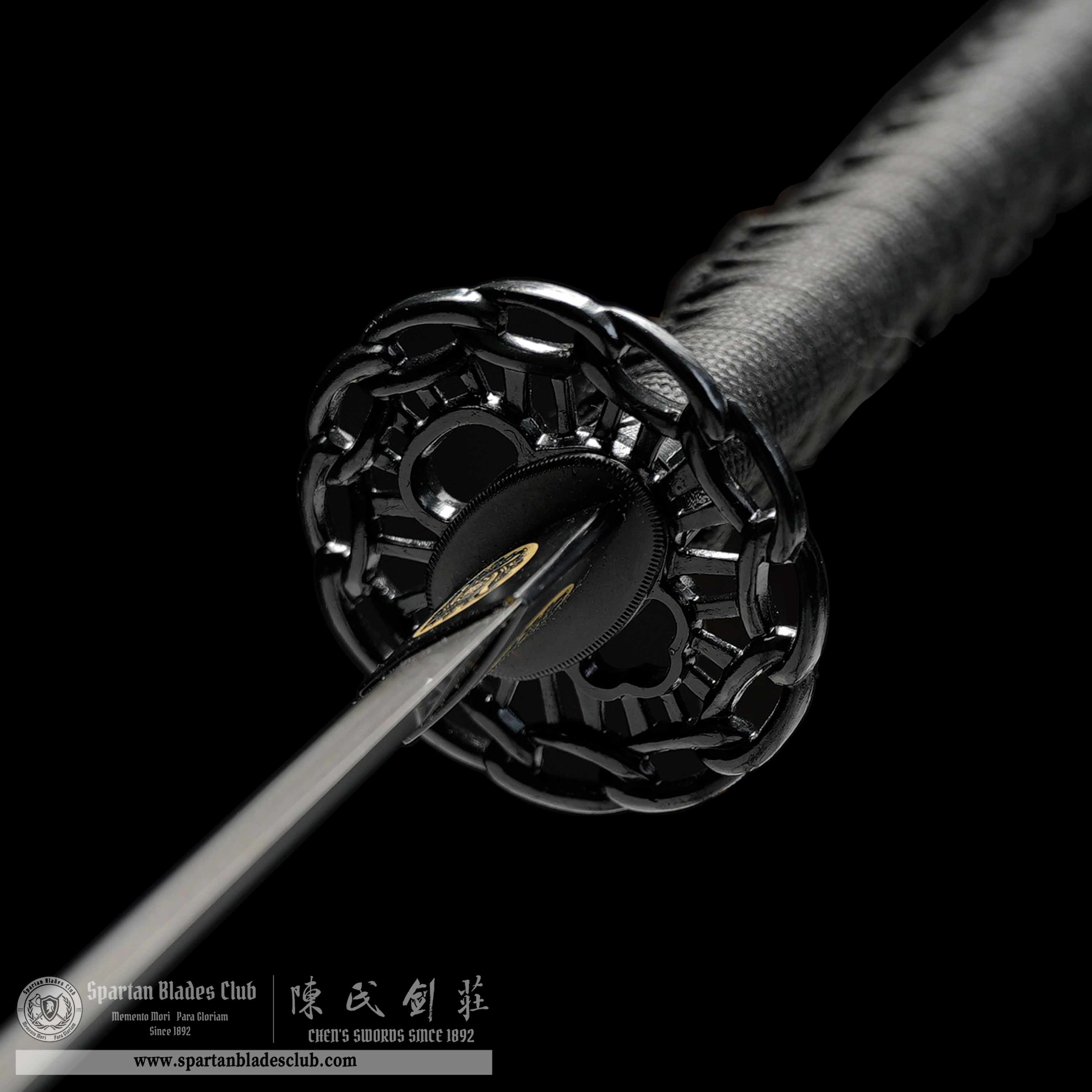 HY138 | Gen'ei Samurai | Katana | Damascus steel | Black | Battle-Ready | Full-tang | Spartan Blades Club | CHEN'S SWORDS 1892 - Spartan Blades Club - 陳氏劍莊1892