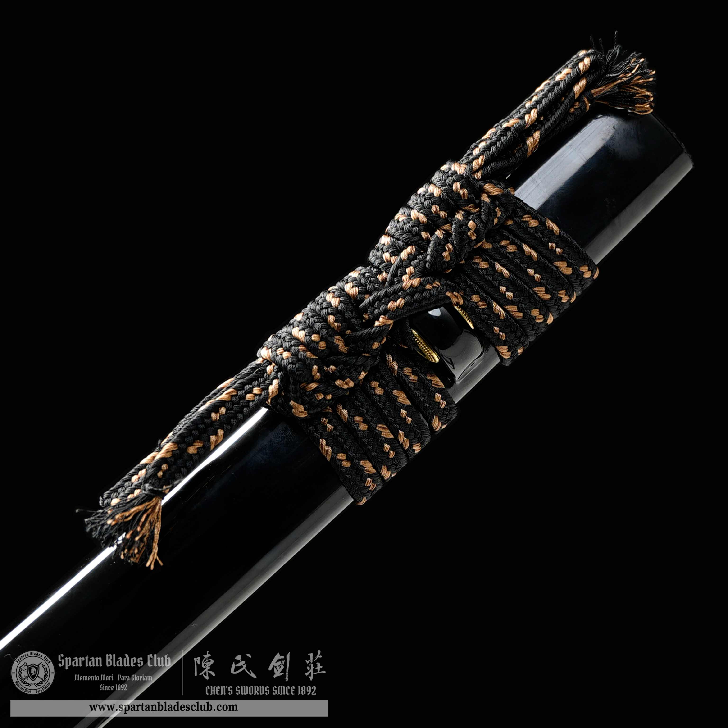 HY138 | Gen'ei Samurai | Katana | Damascus steel | Black | Battle-Ready | Full-tang | Spartan Blades Club | CHEN'S SWORDS 1892 - Spartan Blades Club - 陳氏劍莊1892