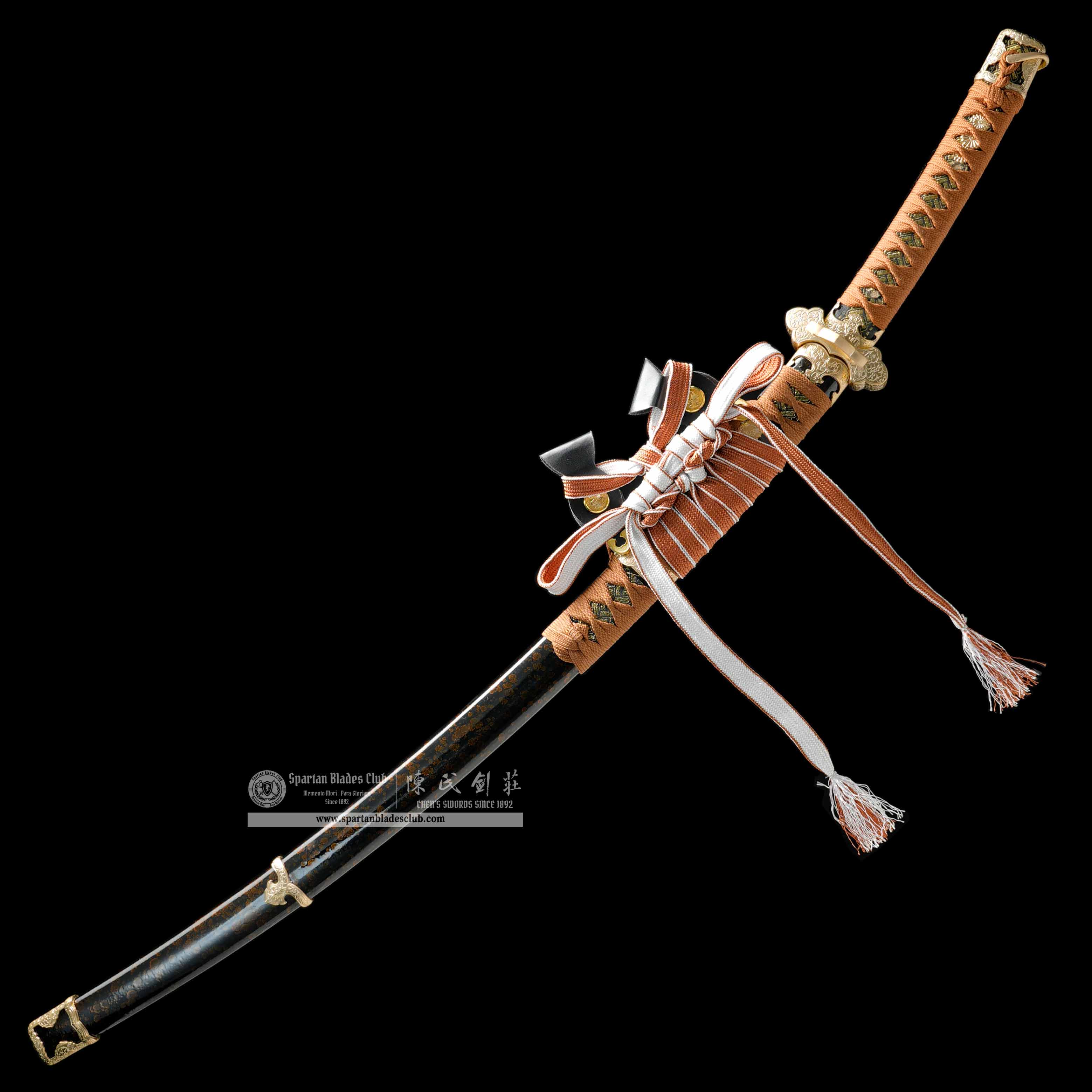 HY135 | Kasumi-Tare Kinrui | Efu Tachi | Damascus steel | Yellow | Battle-Ready | Full-tang | Spartan Blades Club | CHEN'S SWORDS 1892 - Spartan Blades Club - 陳氏劍莊1892