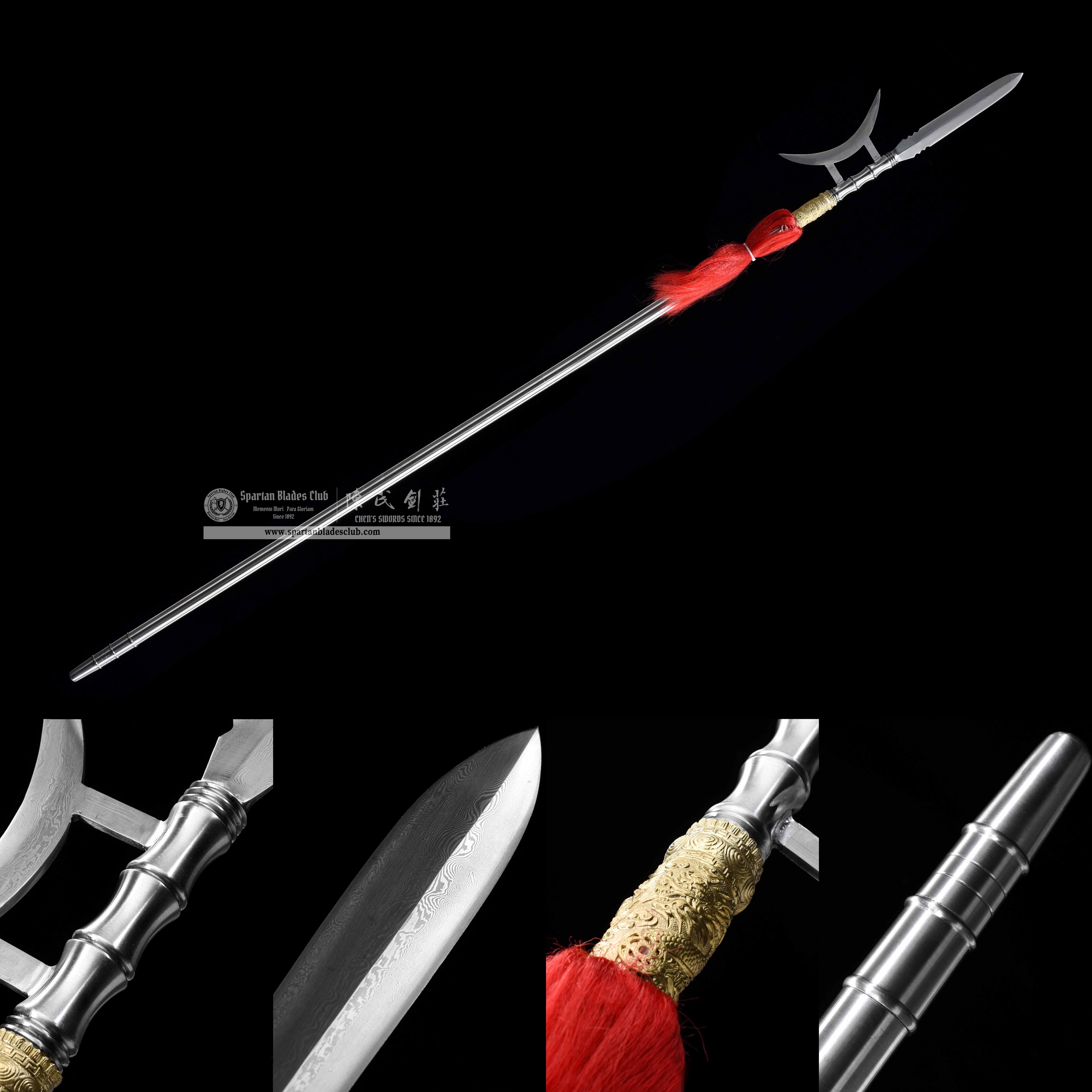 JYG02 | Fangtian Huaji | Chinese weapons | Damascus steel | Real Hamon | silvery | Battle-Ready | Full-tang | Spartan Blades Club | CHEN'S SWORDS 1892 - Spartan Blades Club - 陳氏劍莊1892