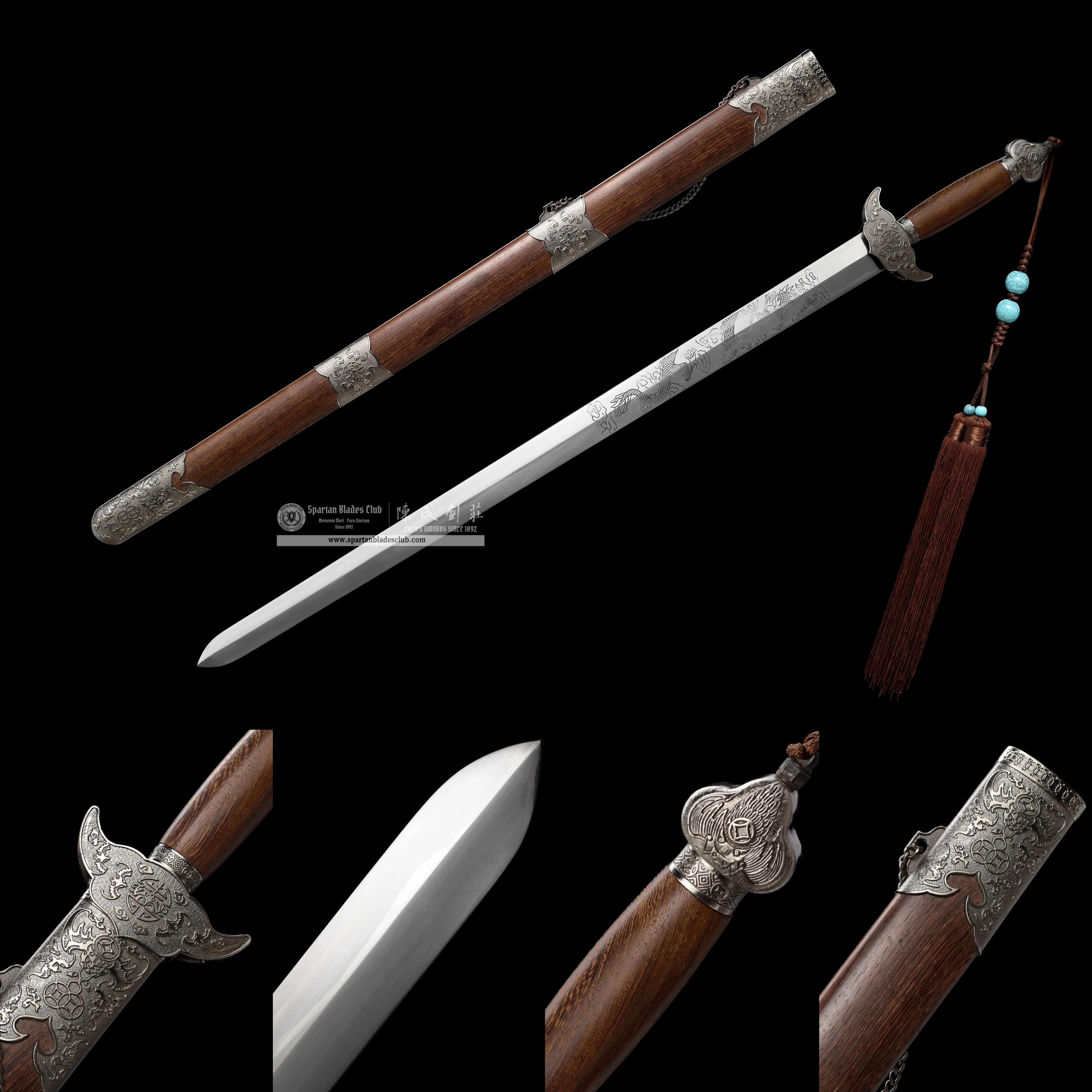 GU03 | Fuqian Jian | Carbon Steel | Rosewood | Brown | Battle-Ready | Full-tang | Spartan Blades Club | CHEN'S SWORDS 1892 - Spartan Blades Club - 陳氏劍莊1892