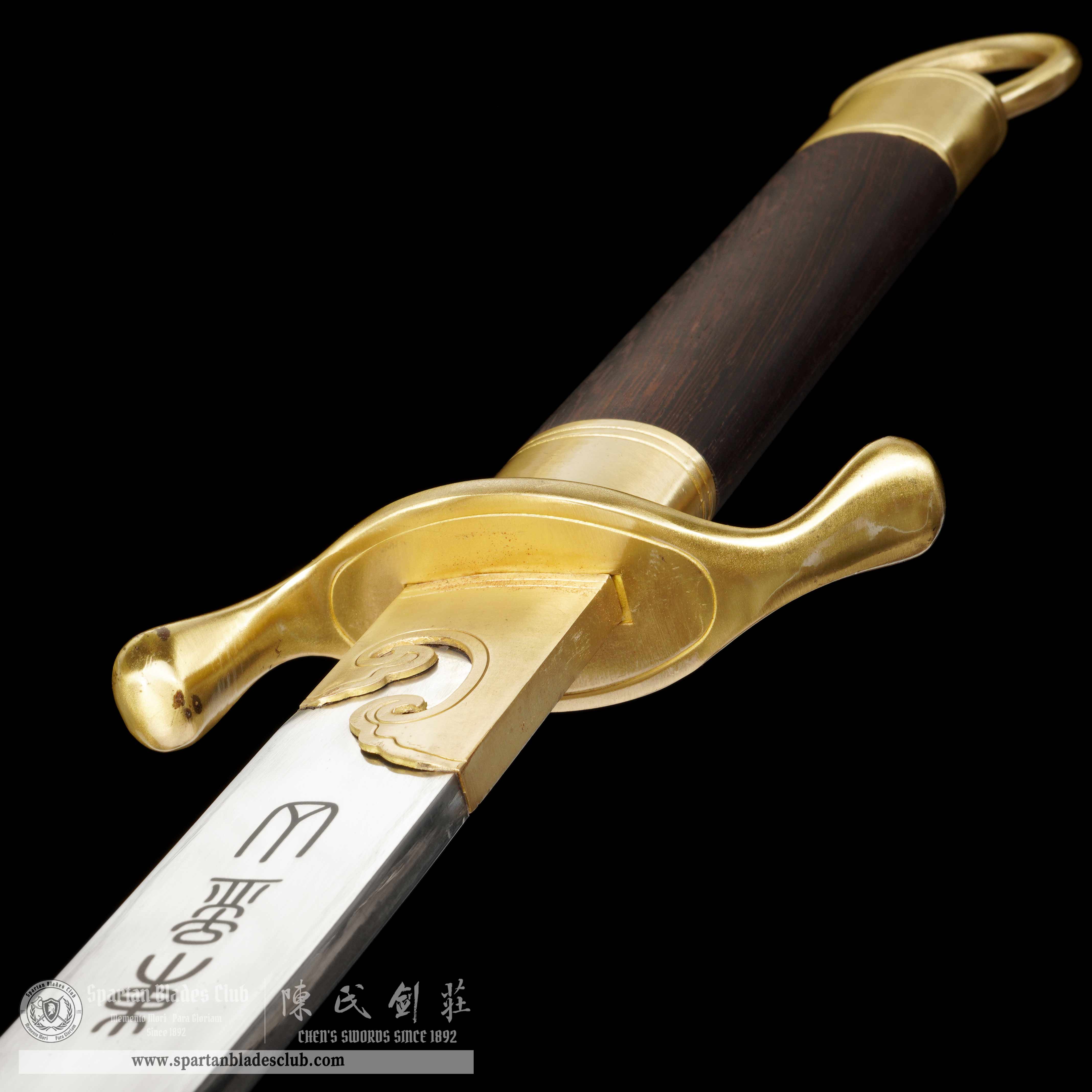 GU08 | XiangYun Tai Chi Dao | Damascus Steel | golden | Battle-Ready | Full-tang | Spartan Blades Club | CHEN'S SWORDS 1892 - Spartan Blades Club - 陳氏劍莊1892