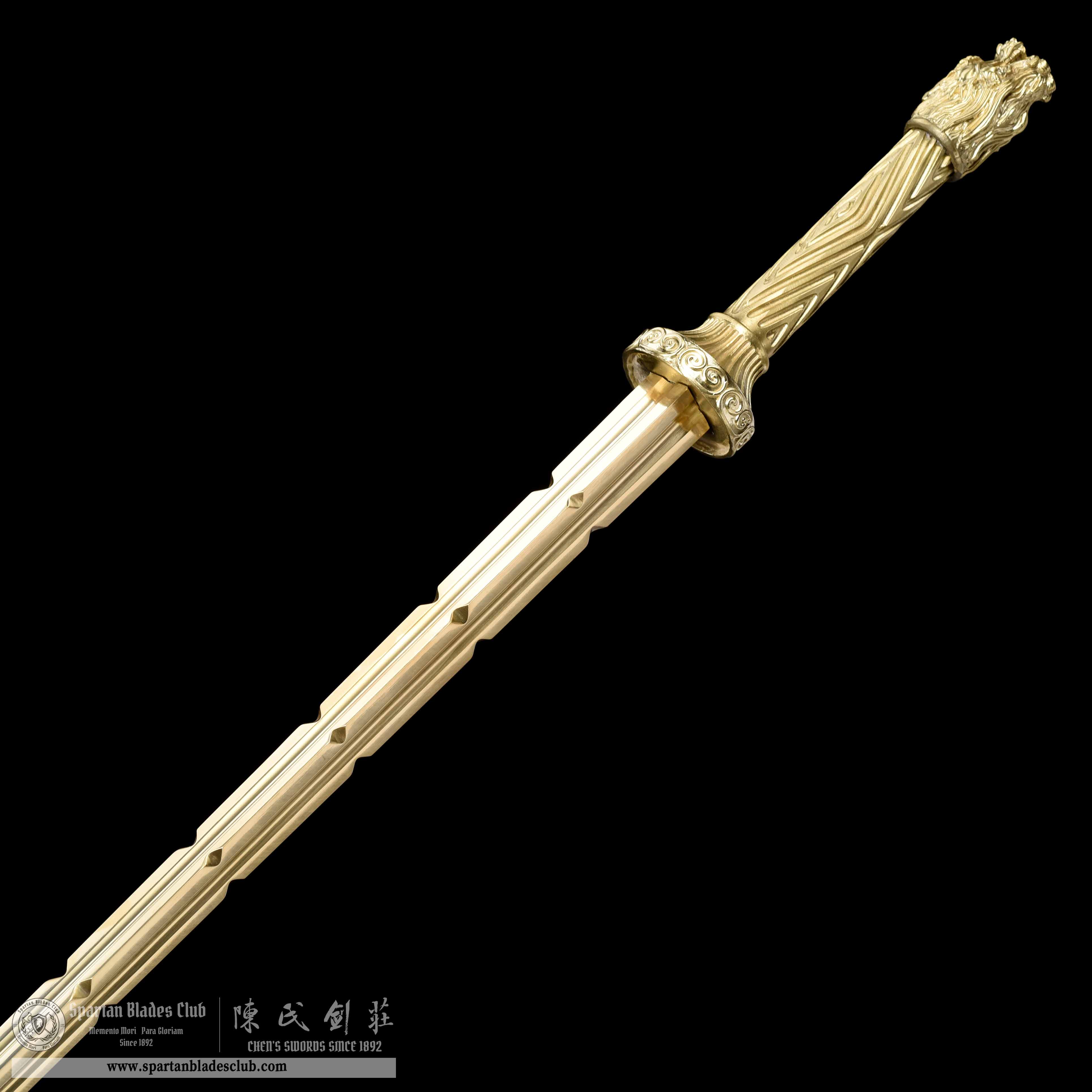 JYG05 | Huangjin Jian | Chinese weapons | Brass | Loong(Chinese Dragon) | Golden | Battle-Ready | Full-tang | Spartan Blades Club | CHEN'S SWORDS 1892 - Spartan Blades Club - 陳氏劍莊1892