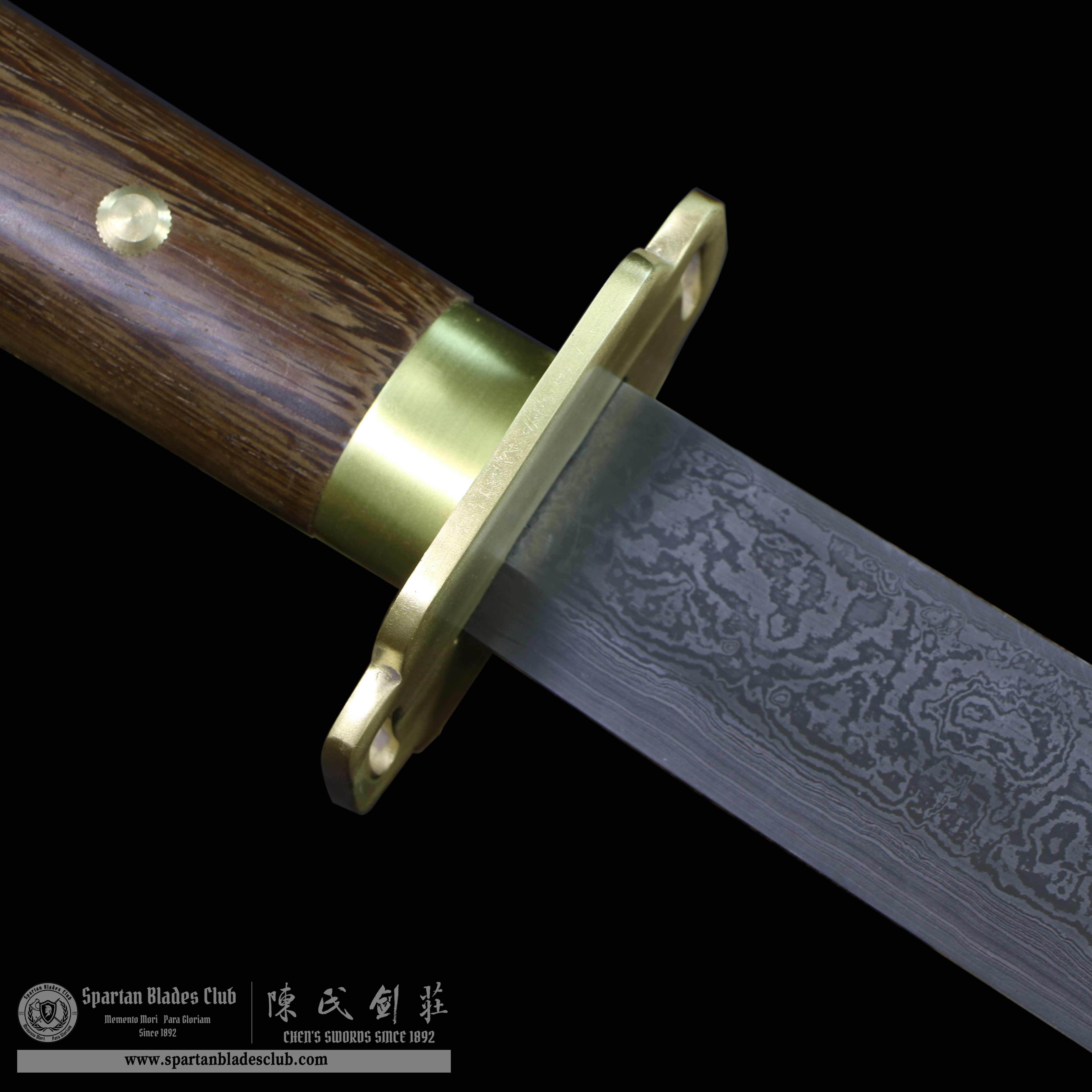 QQ10 | Po Yue DAO | Damascus Steel | Solid wood | Battle-Ready | Full-tang | Spartan Blades Club | CHEN'S SWORDS 1892 - Spartan Blades Club - 陳氏劍莊1892