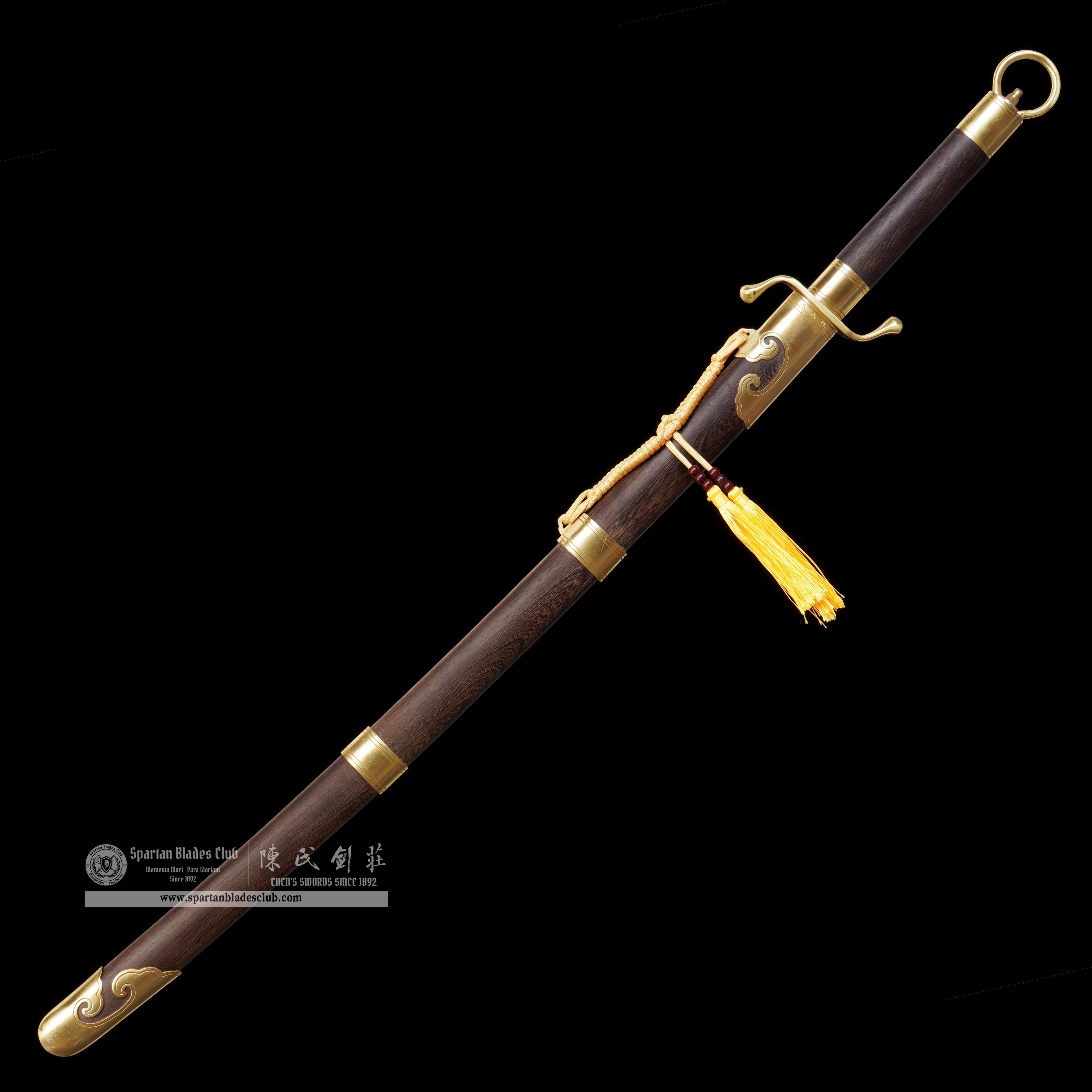 GU08 | XiangYun Tai Chi Dao | Damascus Steel | golden | Battle-Ready | Full-tang | Spartan Blades Club | CHEN'S SWORDS 1892 - Spartan Blades Club - 陳氏劍莊1892