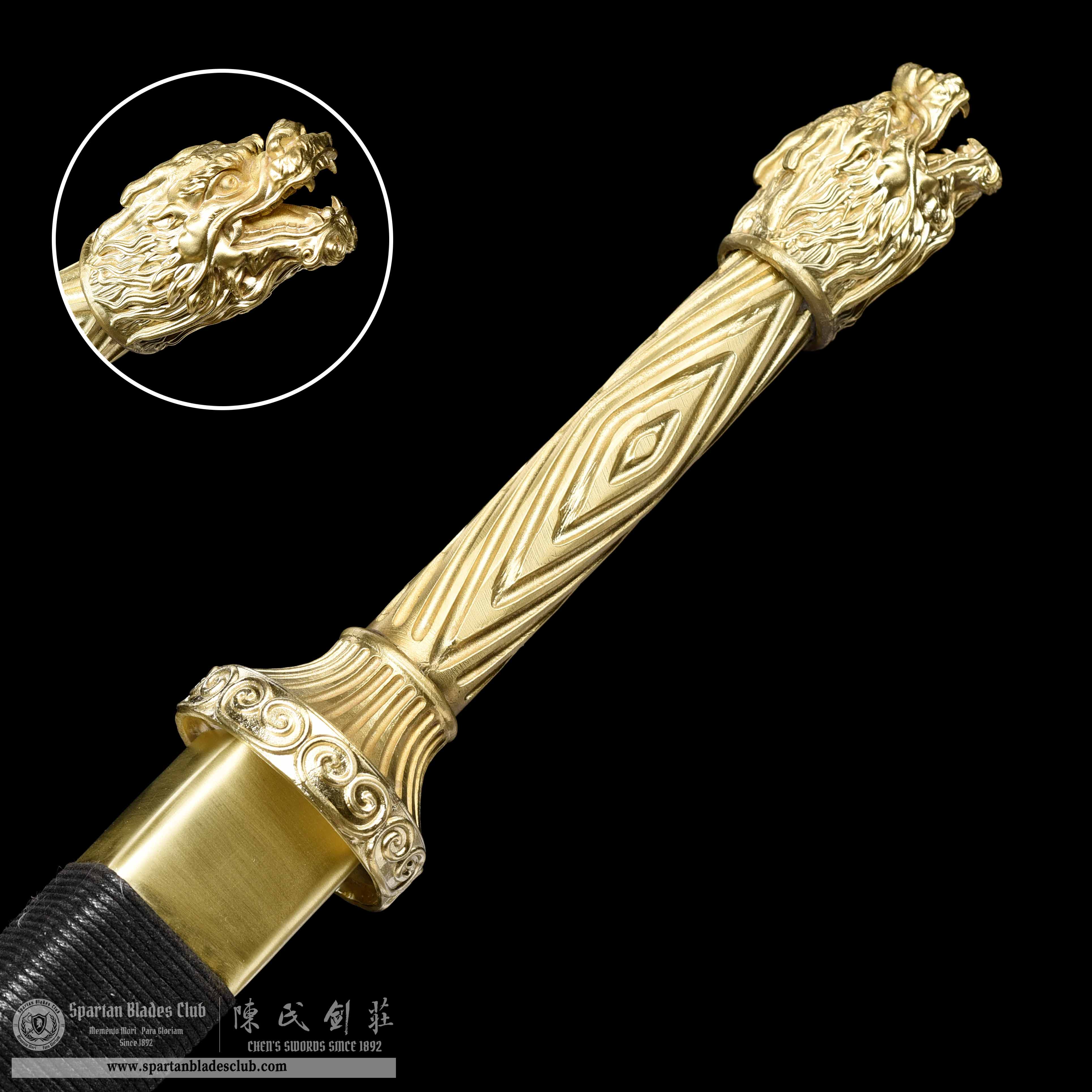 JYG05 | Huangjin Jian | Chinese weapons | Brass | Loong(Chinese Dragon) | Golden | Battle-Ready | Full-tang | Spartan Blades Club | CHEN'S SWORDS 1892 - Spartan Blades Club - 陳氏劍莊1892