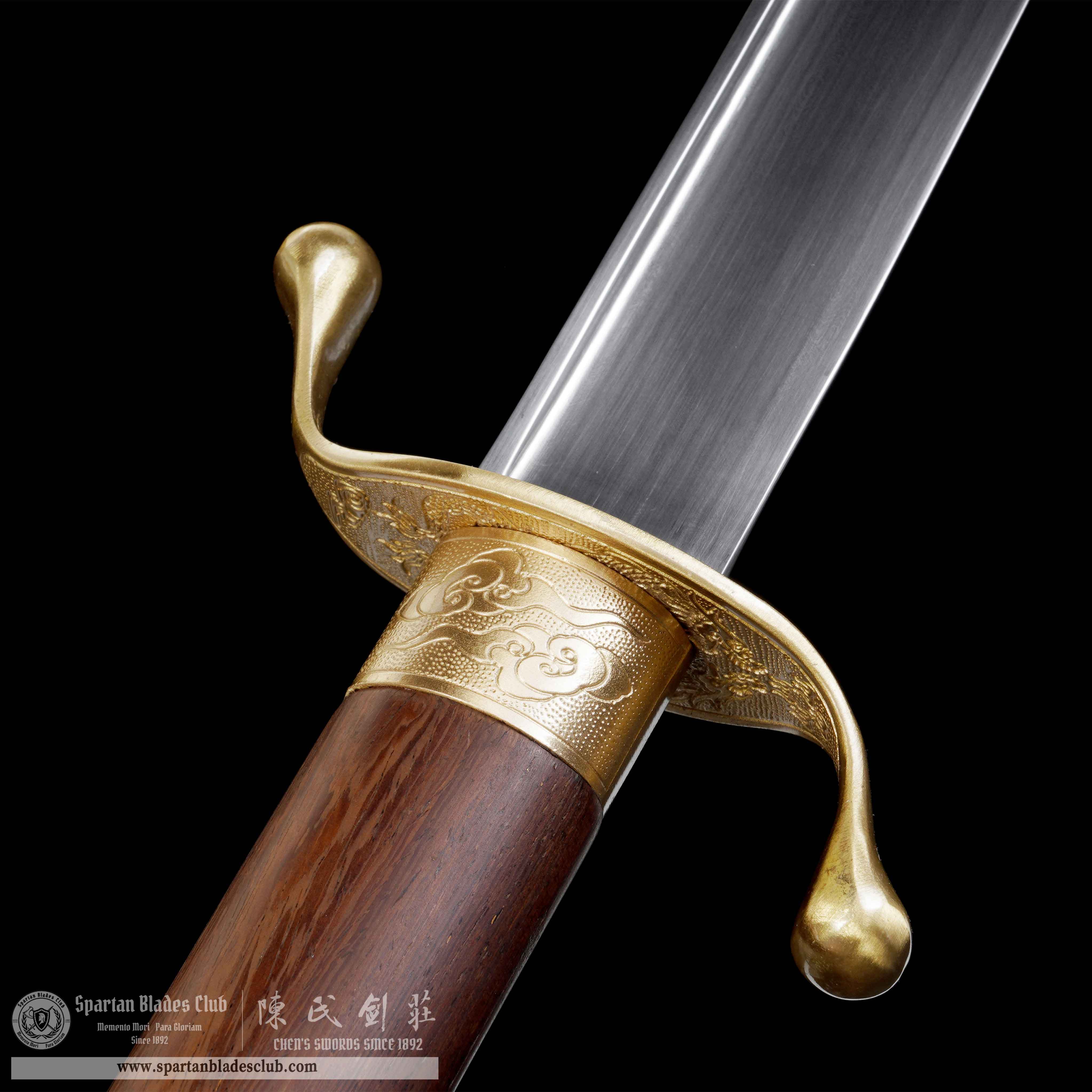 GU07 | LoongYun Tai Chi Dao | Damascus Steel | Loong(Chinese Dragon) | golden | Battle-Ready | Full-tang | Spartan Blades Club | CHEN'S SWORDS 1892 - Spartan Blades Club - 陳氏劍莊1892