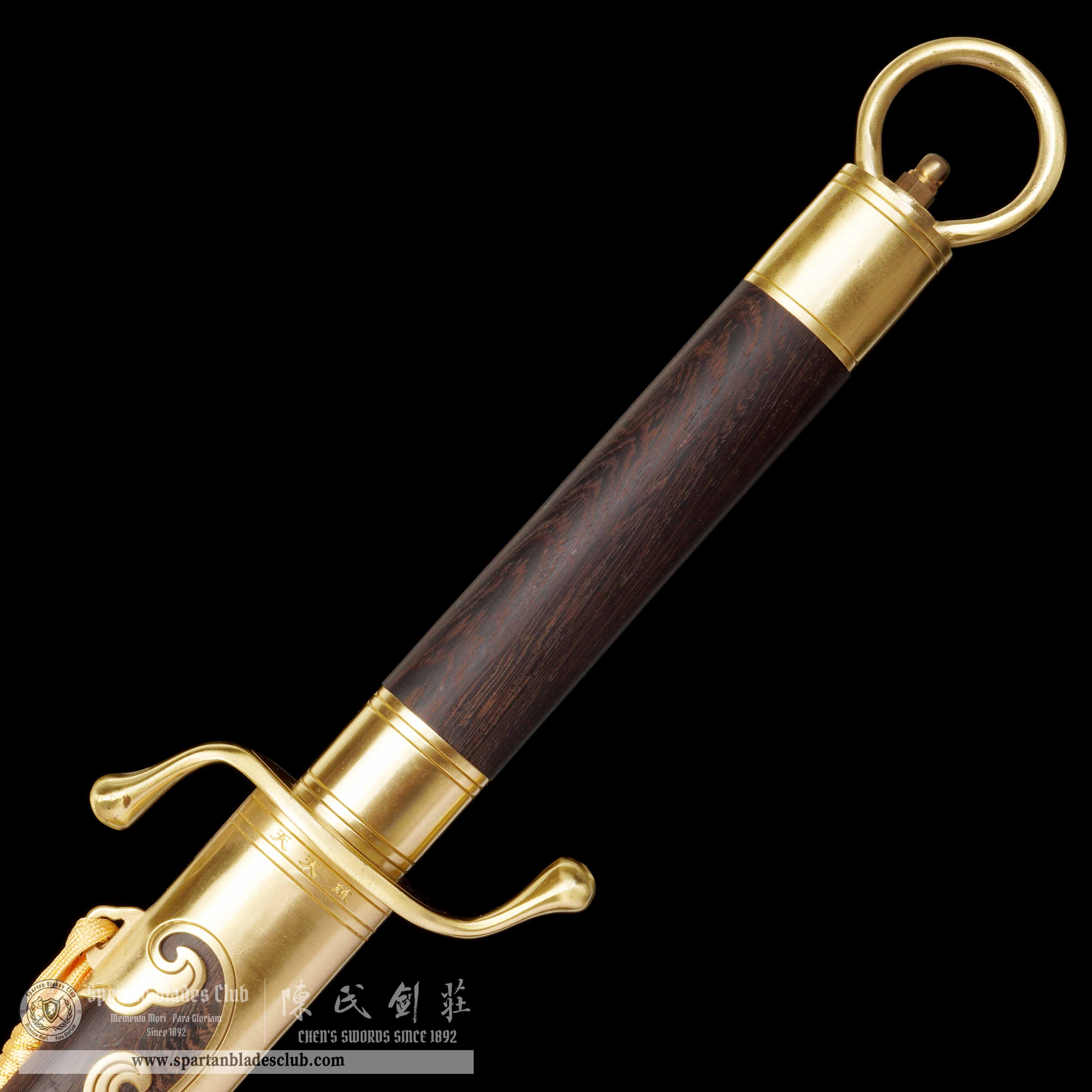 GU08 | XiangYun Tai Chi Dao | Damascus Steel | golden | Battle-Ready | Full-tang | Spartan Blades Club | CHEN'S SWORDS 1892 - Spartan Blades Club - 陳氏劍莊1892