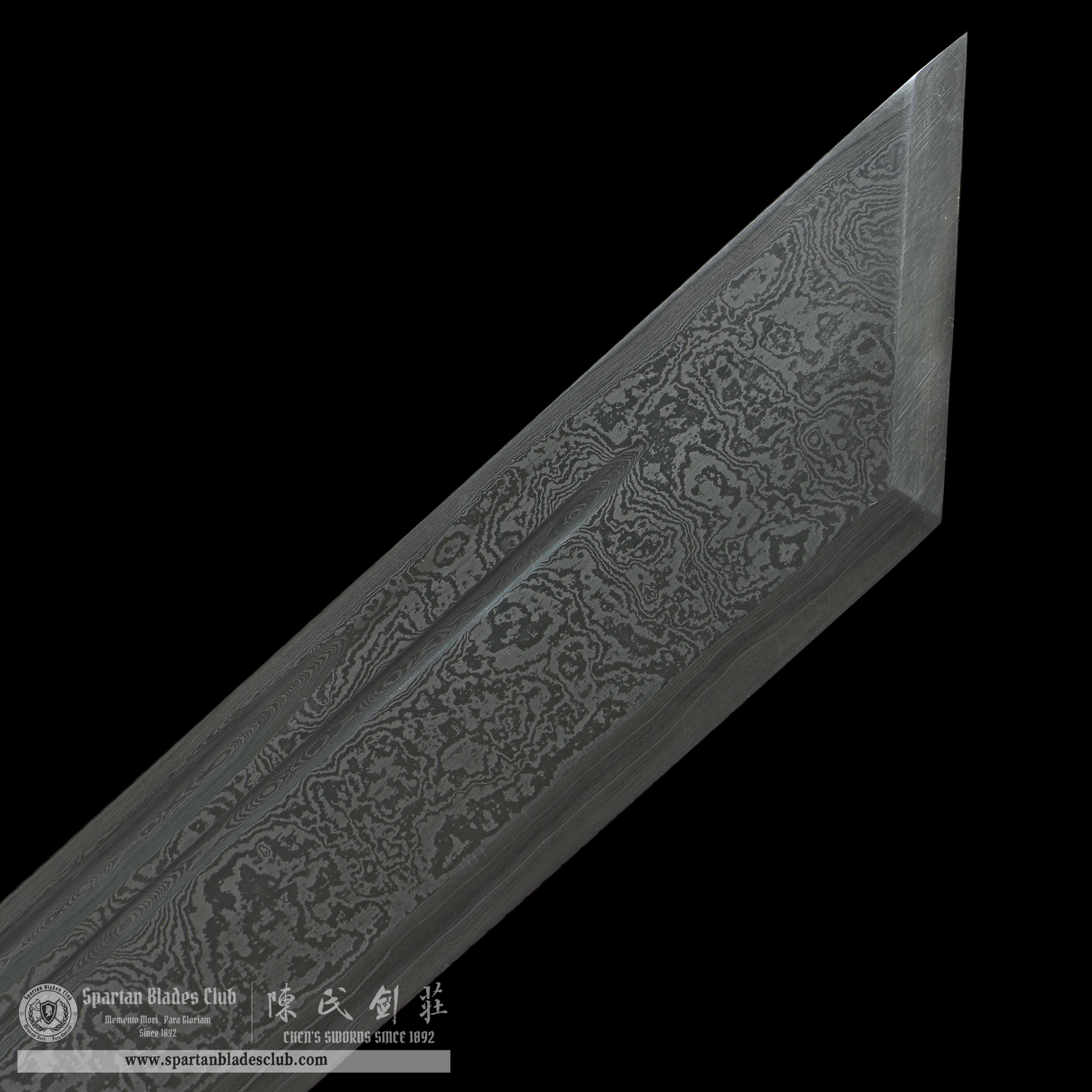 QQ10 | Po Yue DAO | Damascus Steel | Solid wood | Battle-Ready | Full-tang | Spartan Blades Club | CHEN'S SWORDS 1892 - Spartan Blades Club - 陳氏劍莊1892