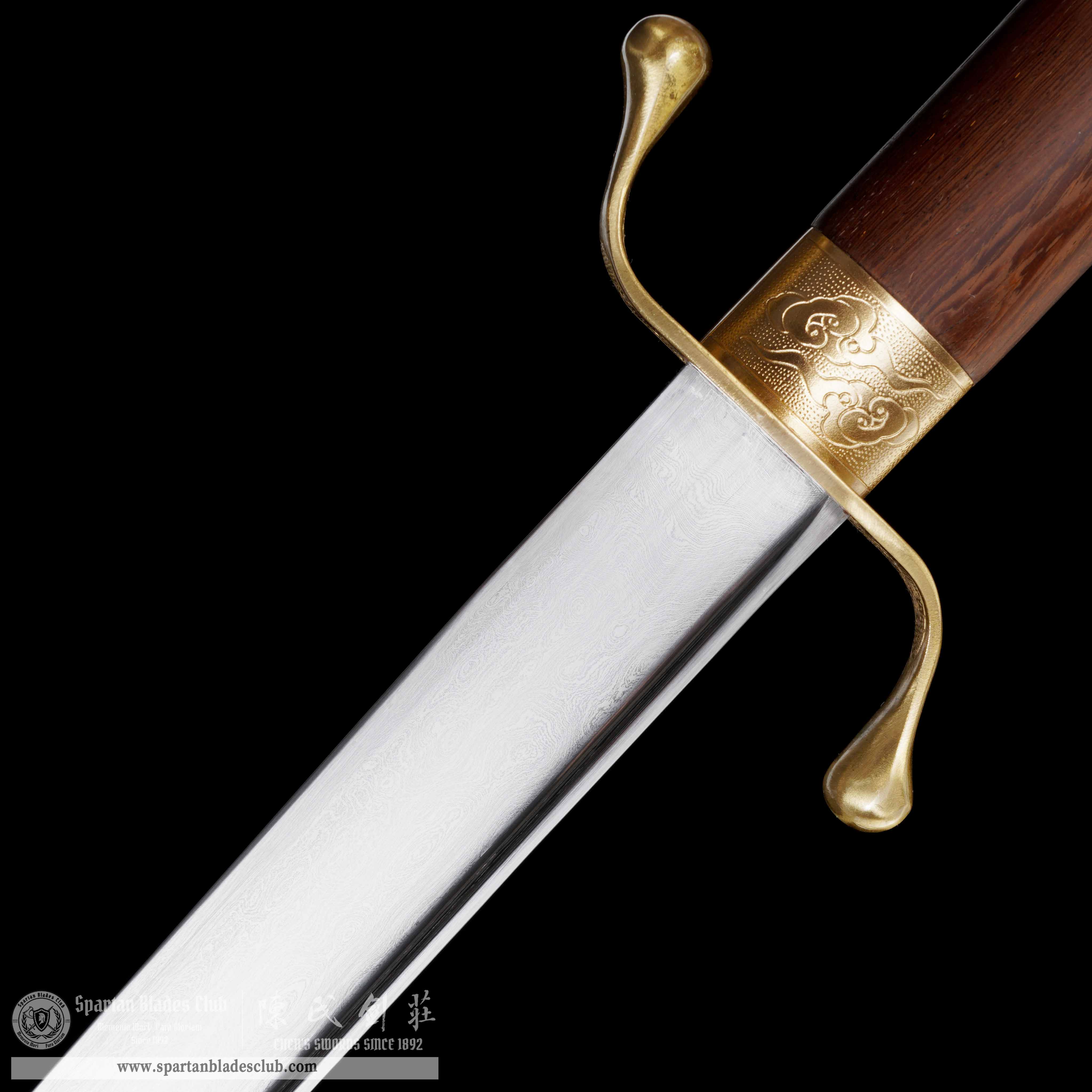 GU07 | LoongYun Tai Chi Dao | Damascus Steel | Loong(Chinese Dragon) | golden | Battle-Ready | Full-tang | Spartan Blades Club | CHEN'S SWORDS 1892 - Spartan Blades Club - 陳氏劍莊1892