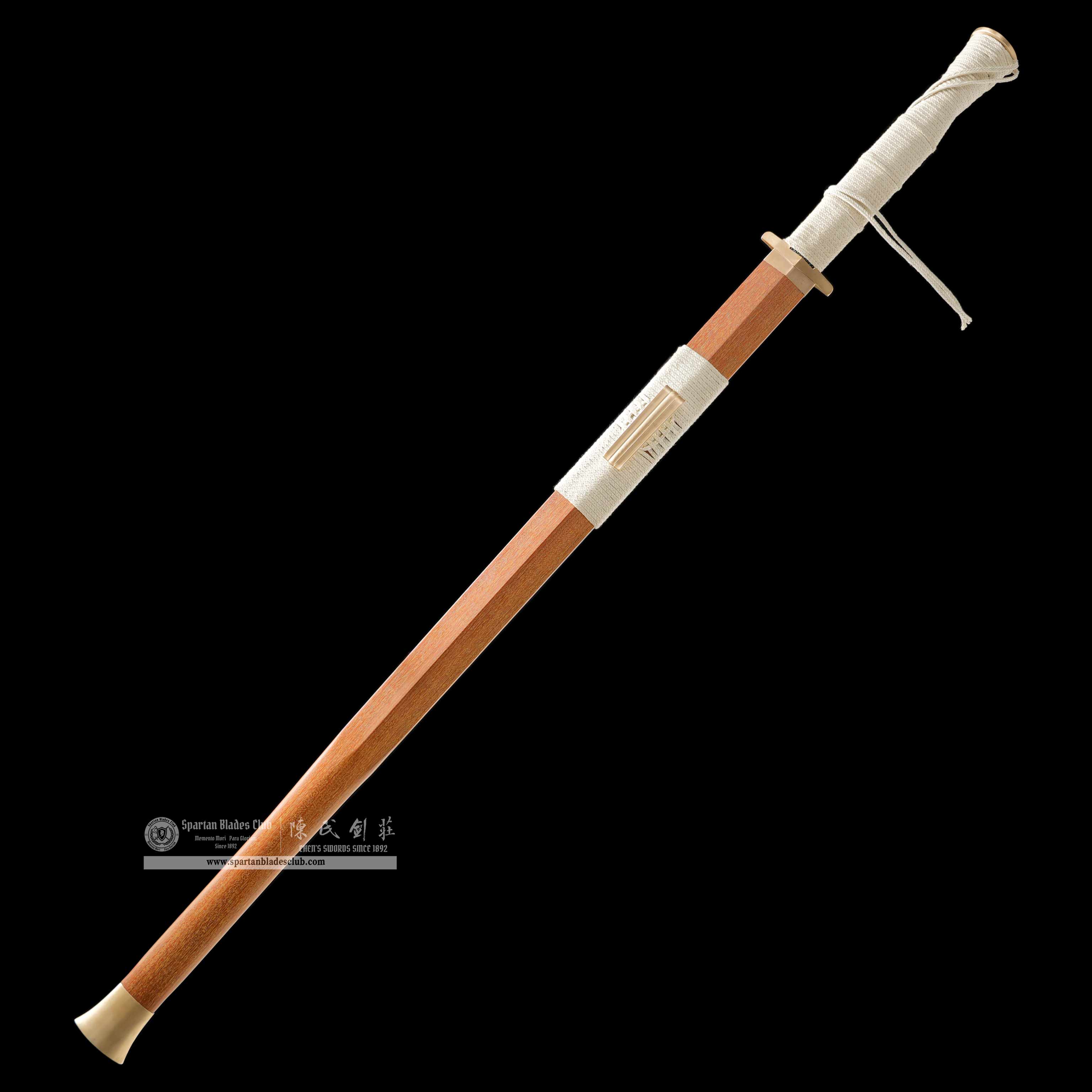 HY141 | SuBai HanJian | Damascus Steel | Solid wood&White | Battle-Ready | Full-tang | Spartan Blades Club | CHEN'S SWORDS 1892 - Spartan Blades Club - 陳氏劍莊1892