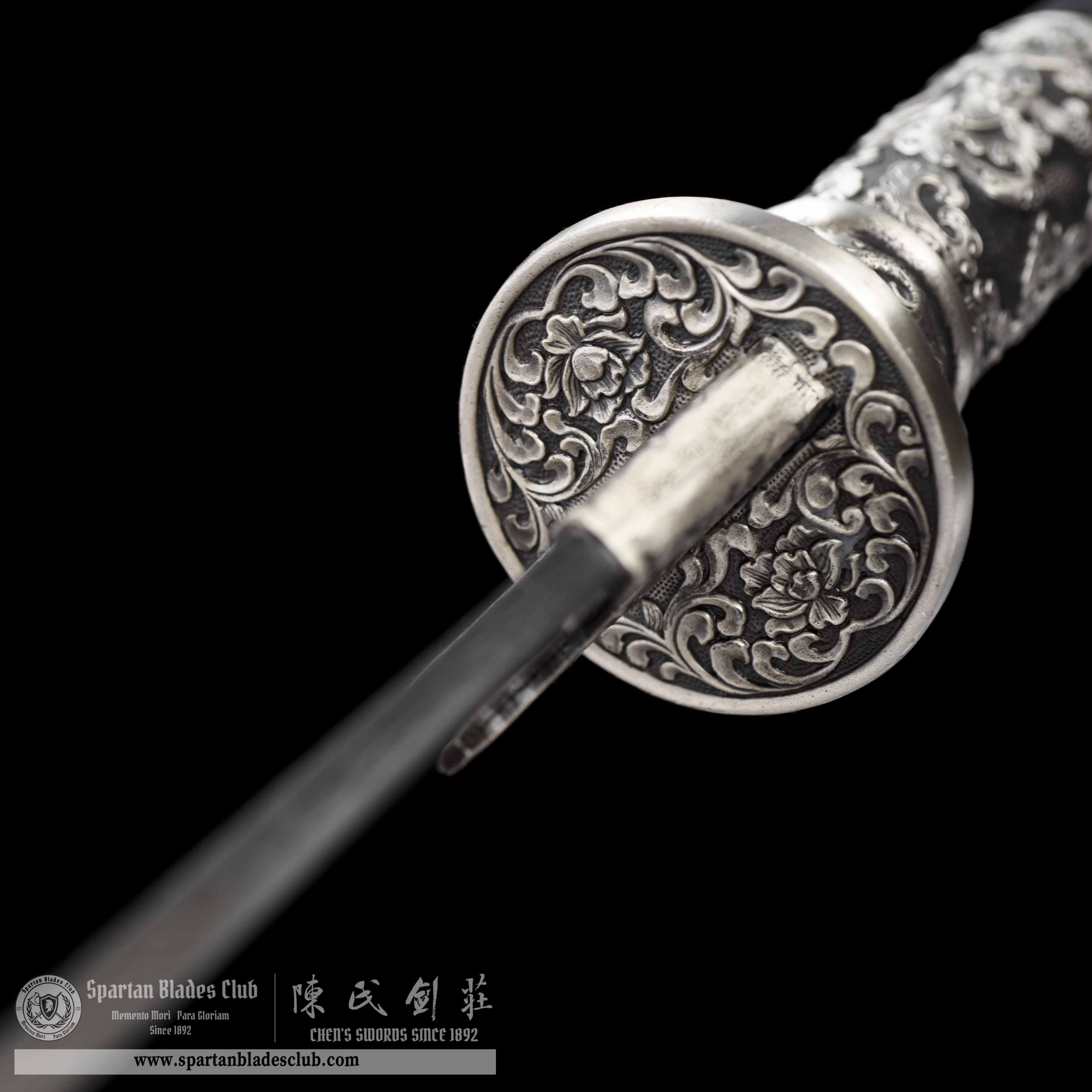 JYG06 | Yin Loong Miao Dao | Chinese sword | Damascus Steel | Ebony Wood | White Copper | Battle-Ready | Full-tang | Spartan Blades Club | CHEN'S SWORDS 1892 - Spartan Blades Club - 陳氏劍莊1892