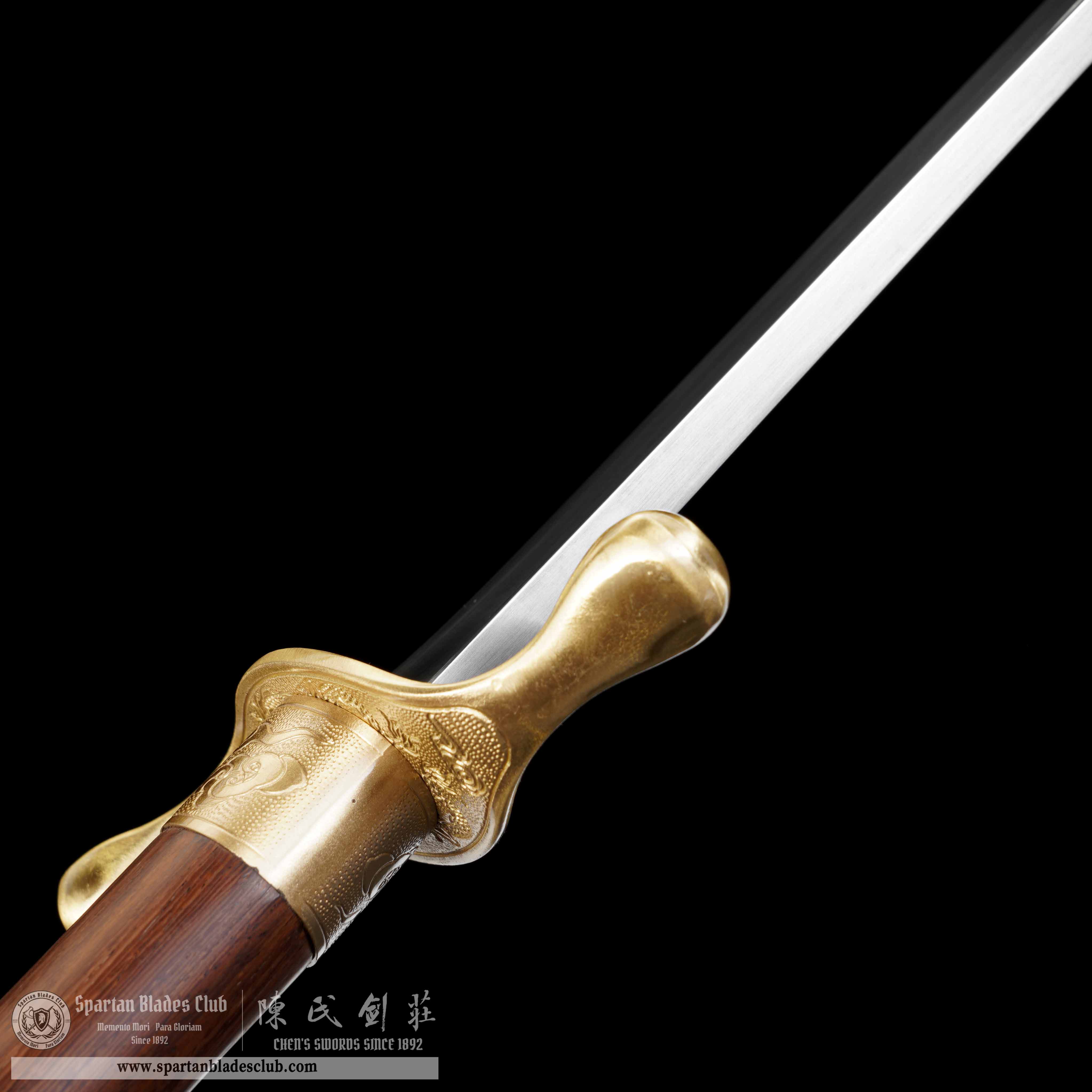 GU07 | LoongYun Tai Chi Dao | Damascus Steel | Loong(Chinese Dragon) | golden | Battle-Ready | Full-tang | Spartan Blades Club | CHEN'S SWORDS 1892 - Spartan Blades Club - 陳氏劍莊1892