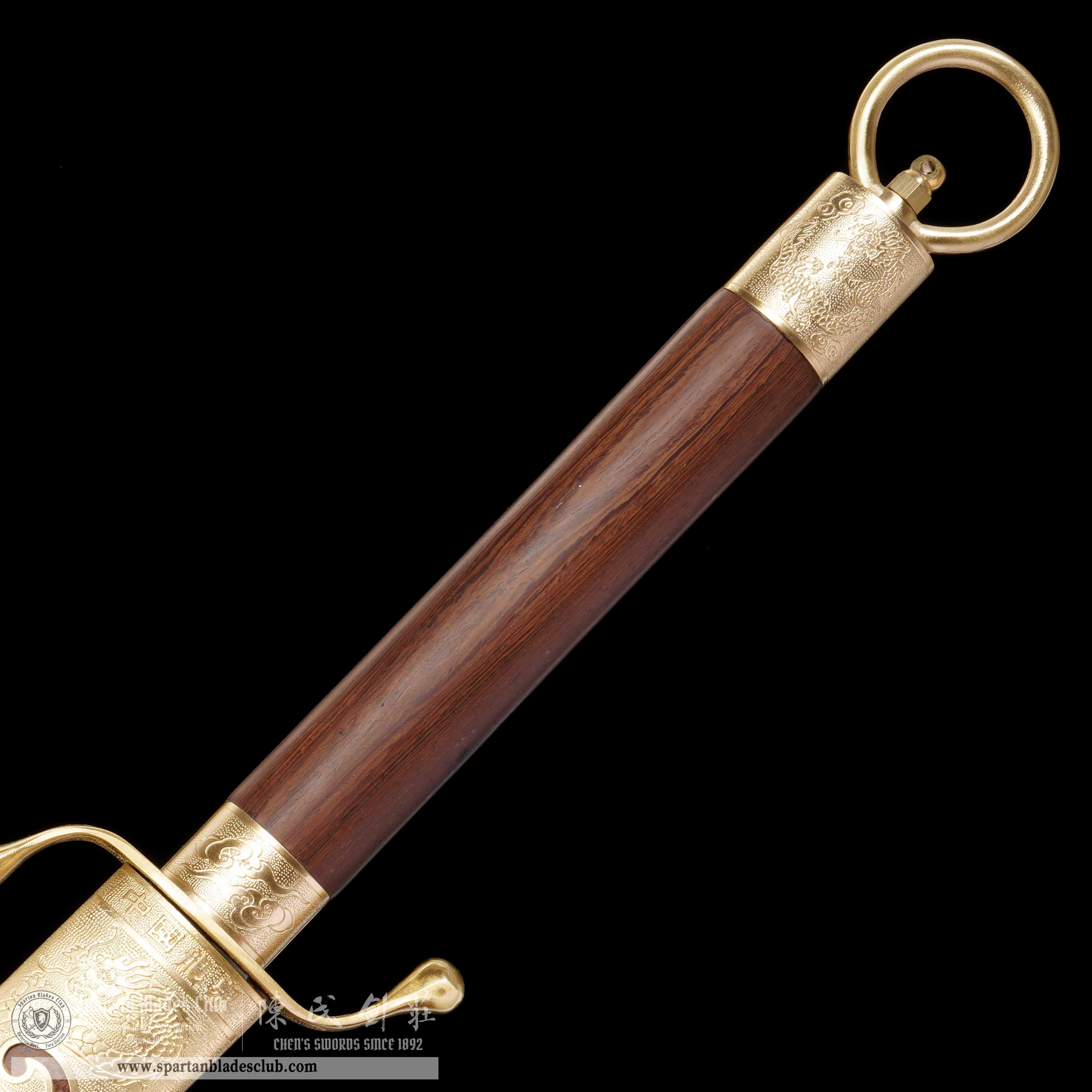 GU07 | LoongYun Tai Chi Dao | Damascus Steel | Loong(Chinese Dragon) | golden | Battle-Ready | Full-tang | Spartan Blades Club | CHEN'S SWORDS 1892 - Spartan Blades Club - 陳氏劍莊1892