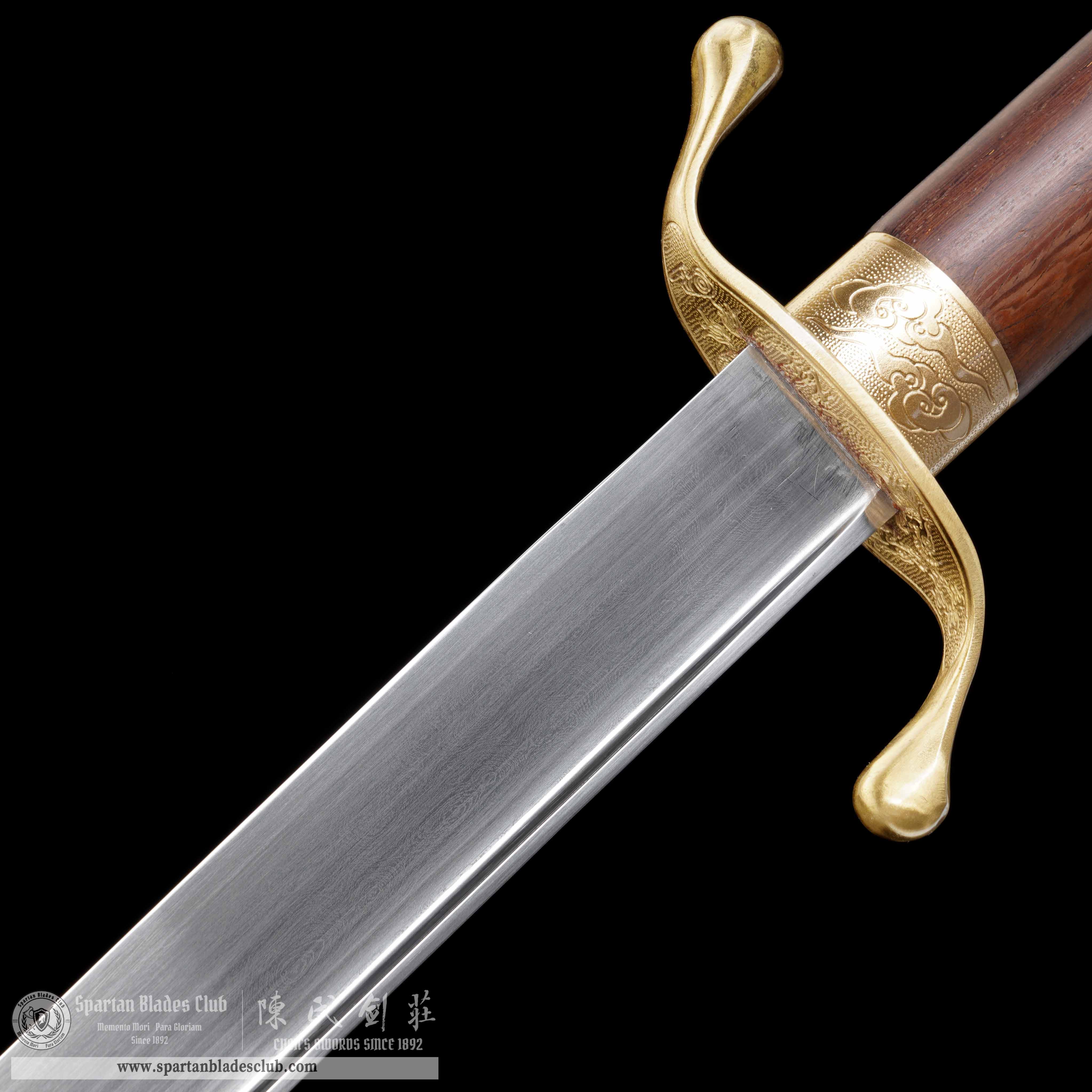 GU07 | LoongYun Tai Chi Dao | Damascus Steel | Loong(Chinese Dragon) | golden | Battle-Ready | Full-tang | Spartan Blades Club | CHEN'S SWORDS 1892 - Spartan Blades Club - 陳氏劍莊1892