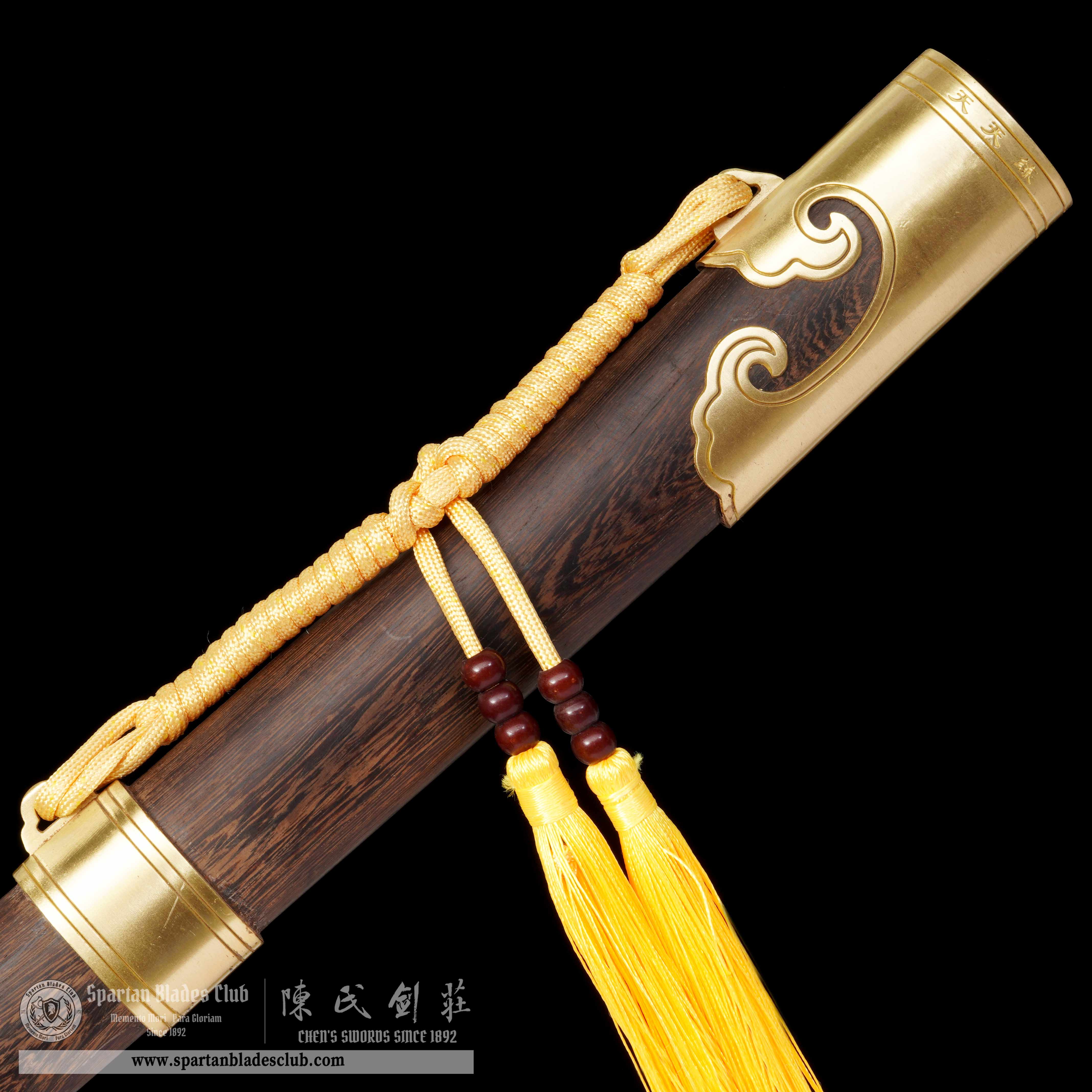 GU08 | XiangYun Tai Chi Dao | Damascus Steel | golden | Battle-Ready | Full-tang | Spartan Blades Club | CHEN'S SWORDS 1892 - Spartan Blades Club - 陳氏劍莊1892